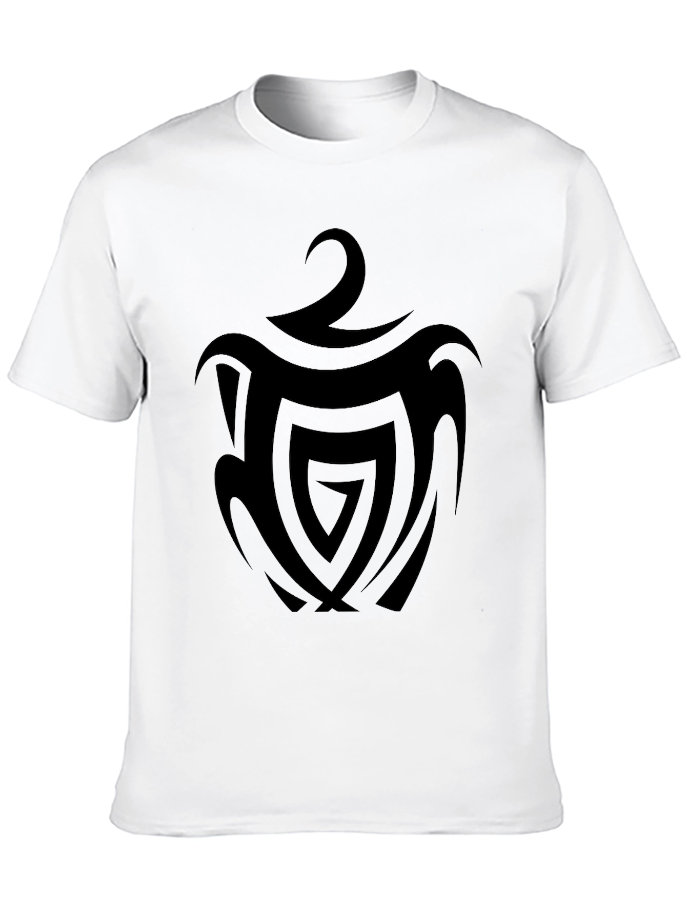 Black Tribal Apple Graphic Tee - Unique Design