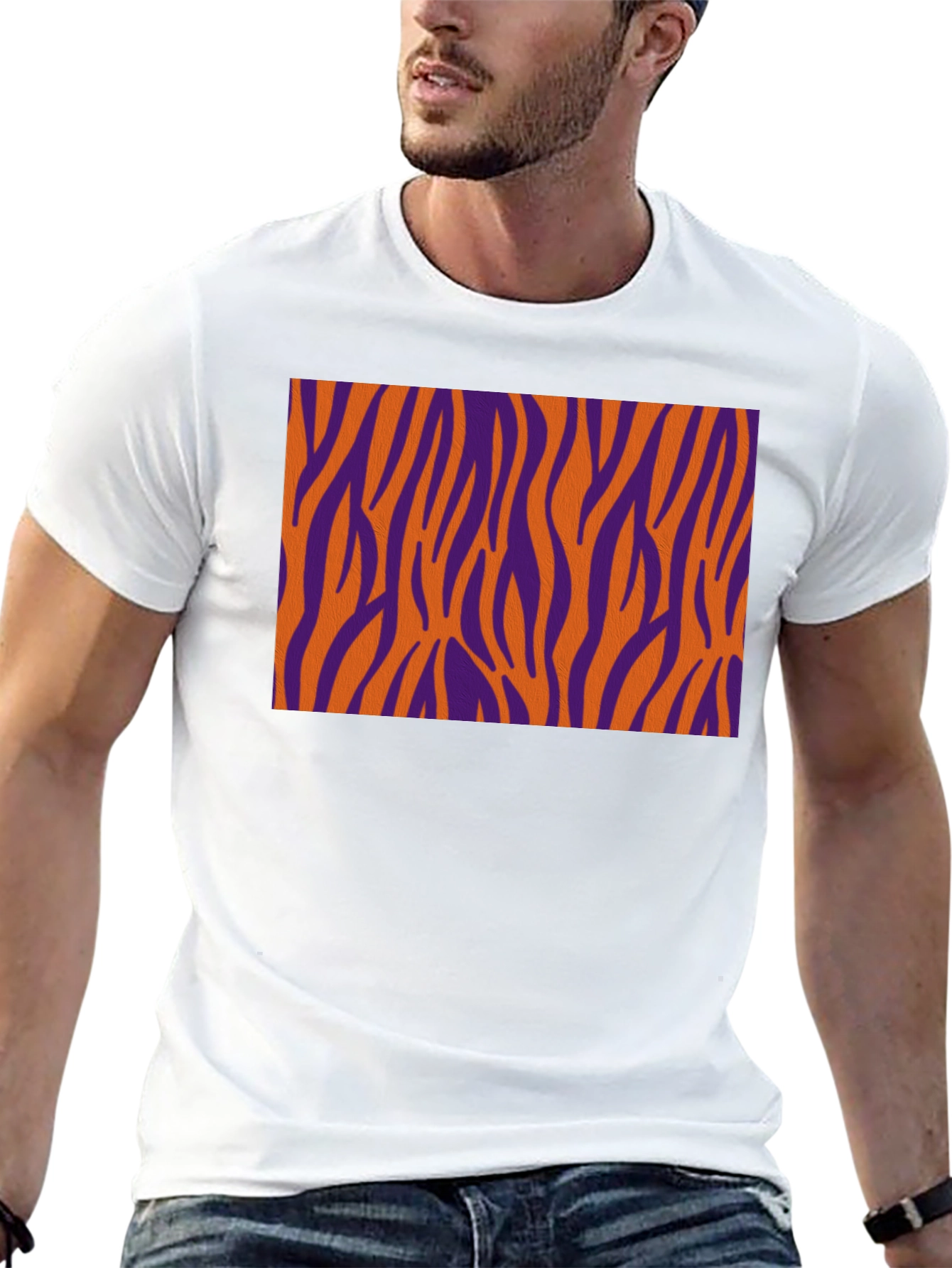 Bold Tiger Stripe Graphic Black T-Shirt
