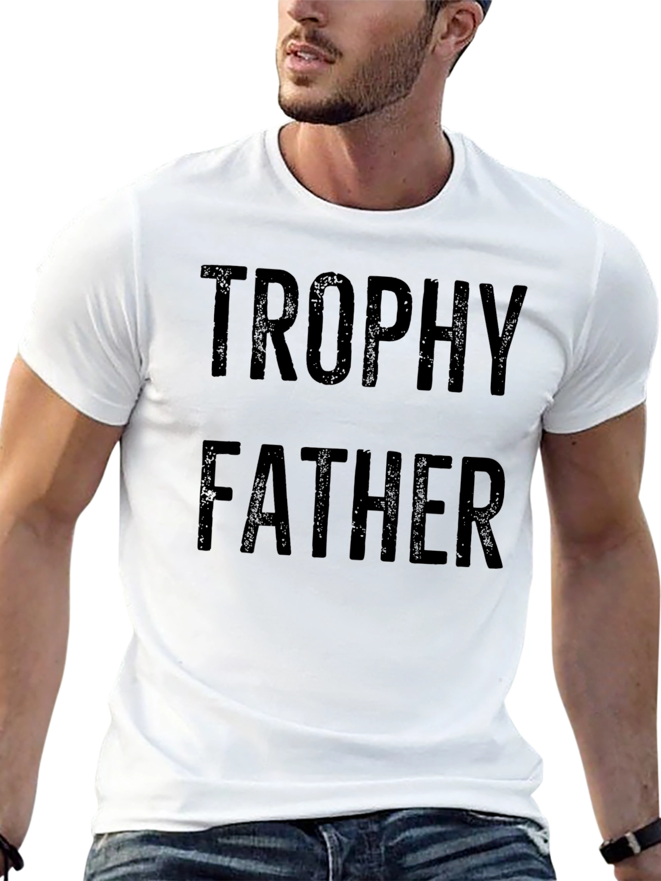 Trophy Father Graphic T-Shirt - Black