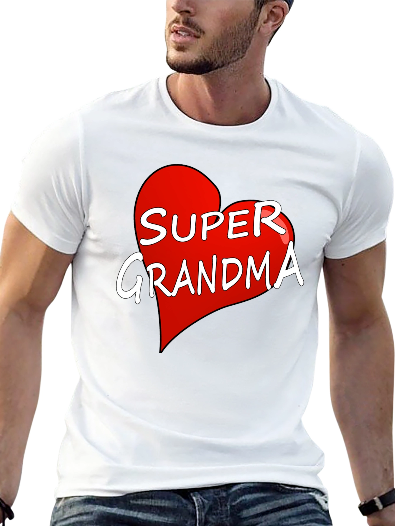 Super Grandma T-Shirt - Heart Graphic Tee