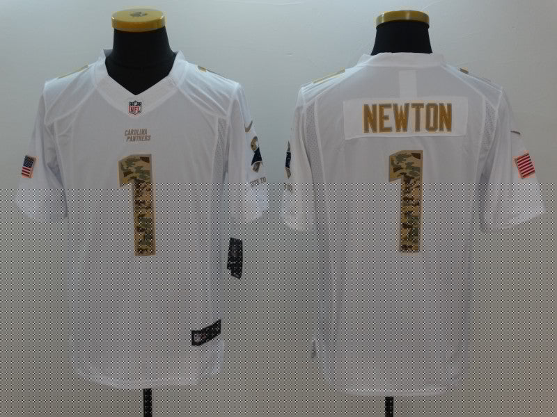 Men's Carolina Panthers Cam Newton #1 White Game Player Jerseys