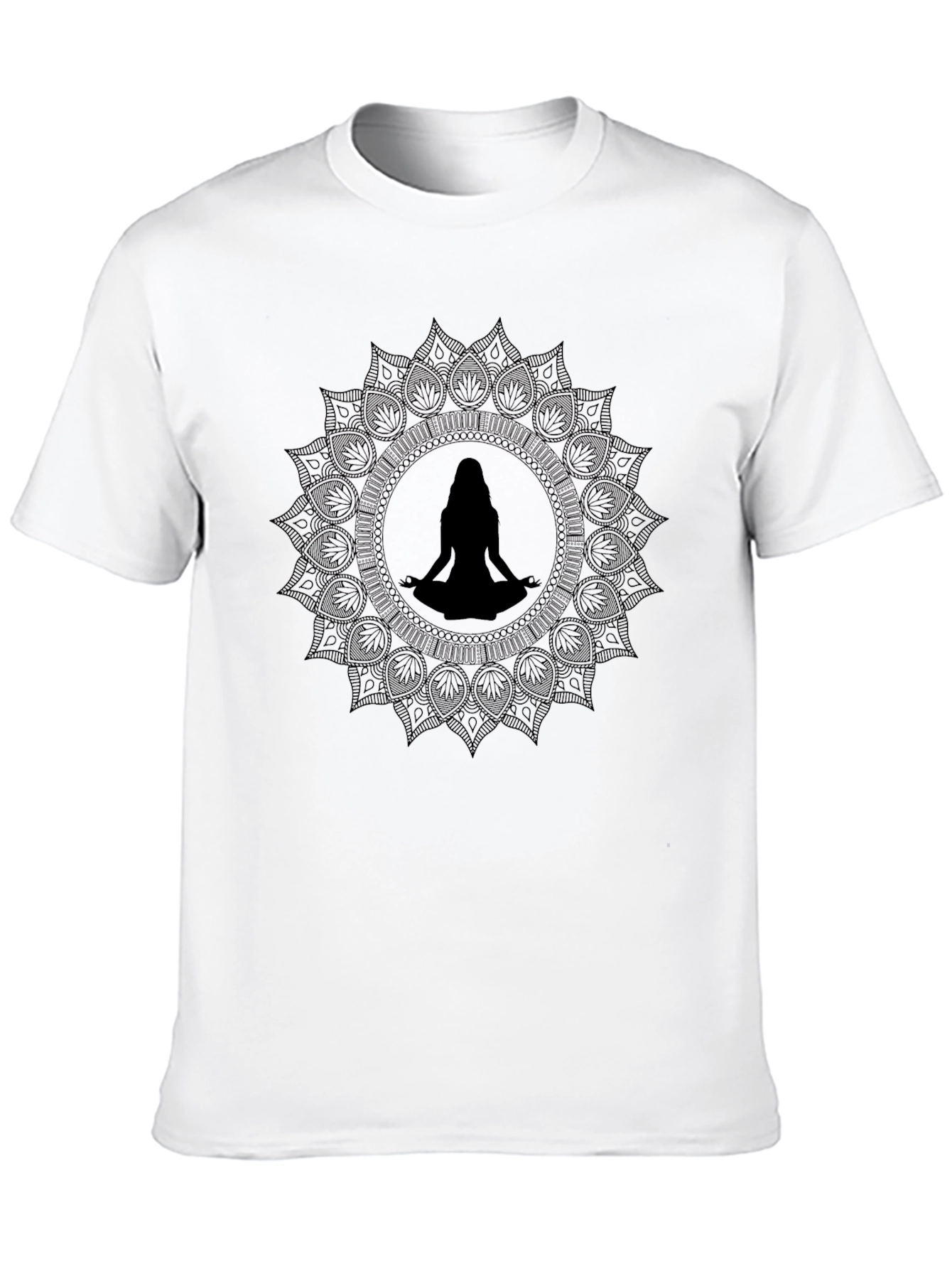 Mens Black Yoga Mandala T-Shirt