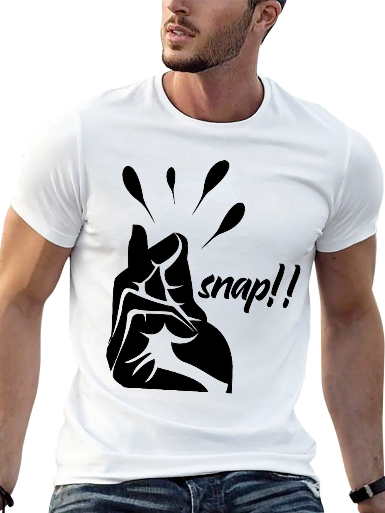 Black Snap!! Graphic Tee - Casual Style