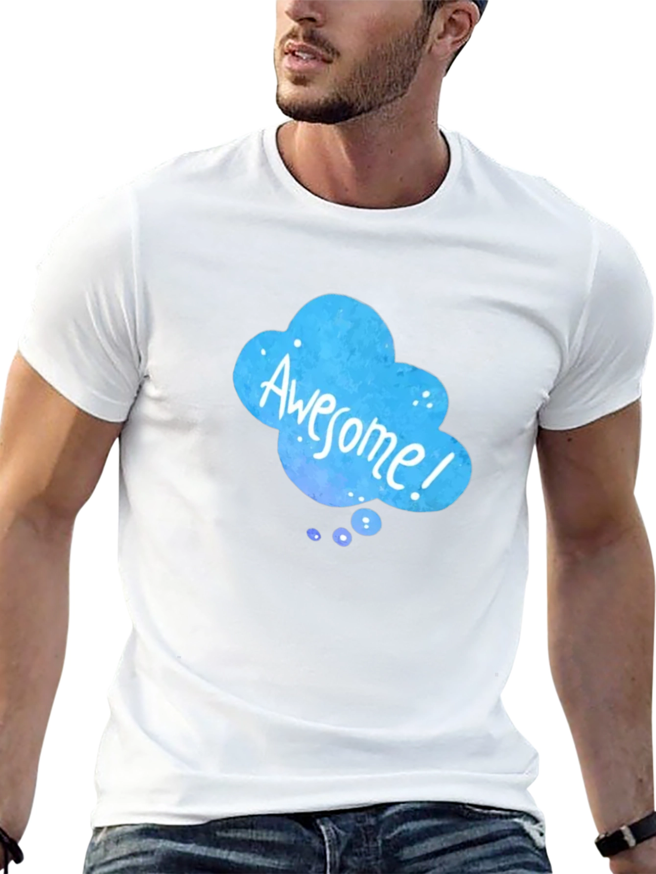 Awesome Cloud Graphic Black T-Shirt