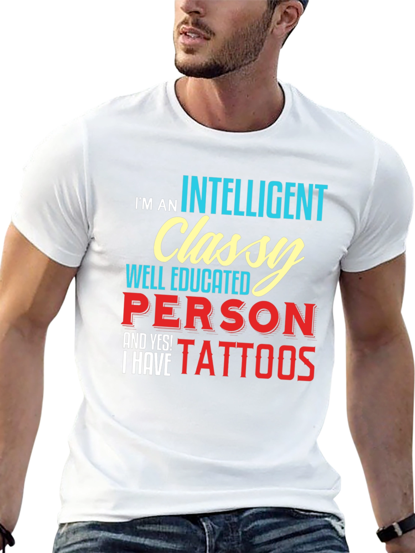Intelligent Classy Tattooed T-Shirt