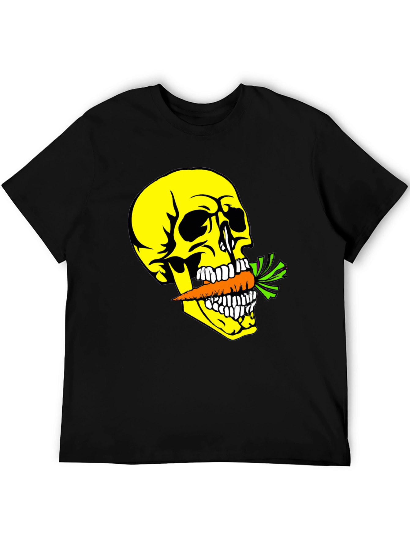 Skull with Carrot T-Shirt - Graphic Print Tee
