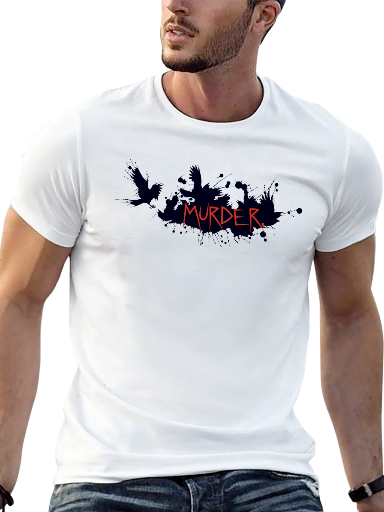 Murder Raven Graphic Tee - Dark Humor Fashion