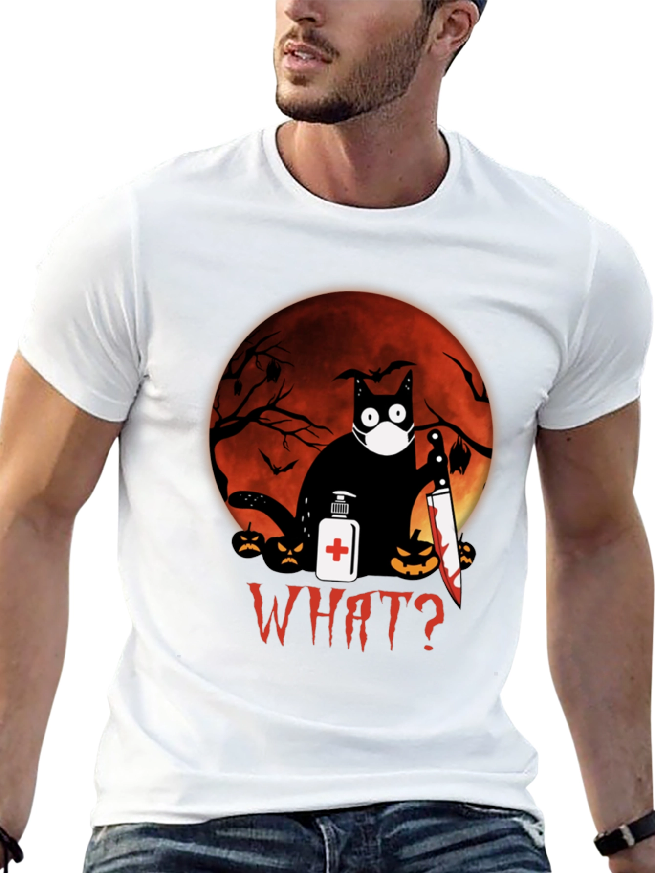 Halloween Cat Graphic Tee