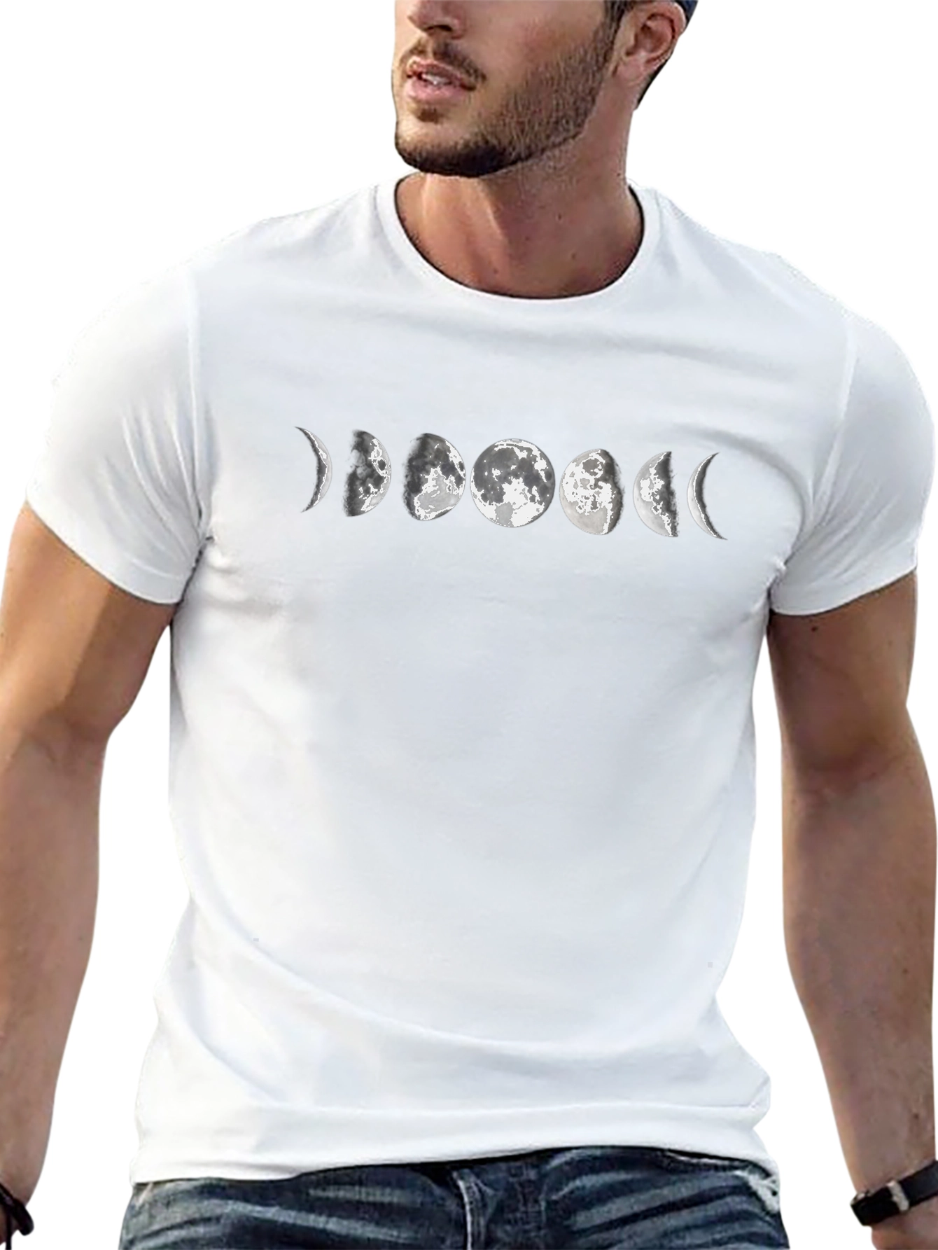 Lunar Phase Graphic Tee - Black