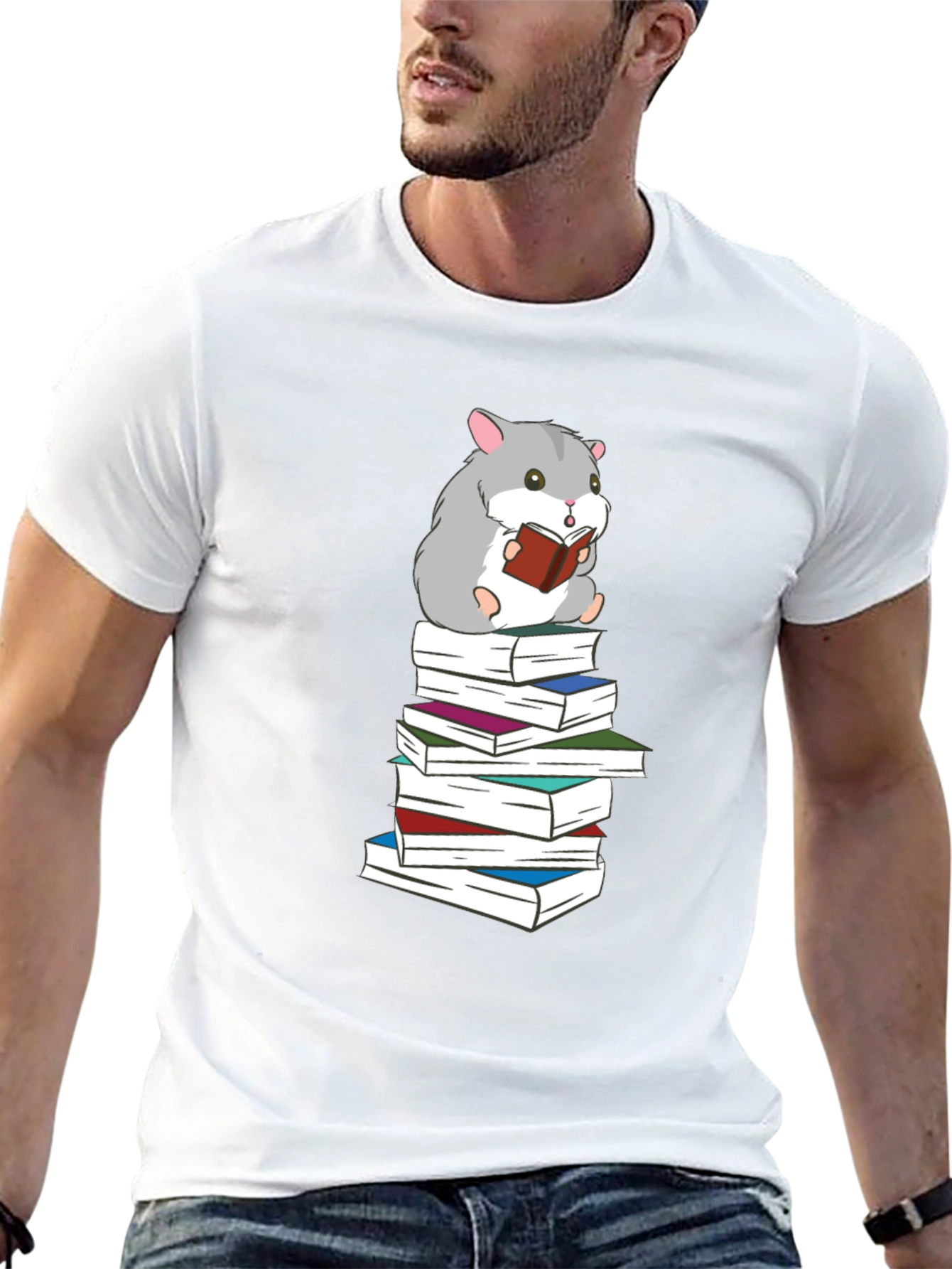 Hamster Reading Book T-Shirt