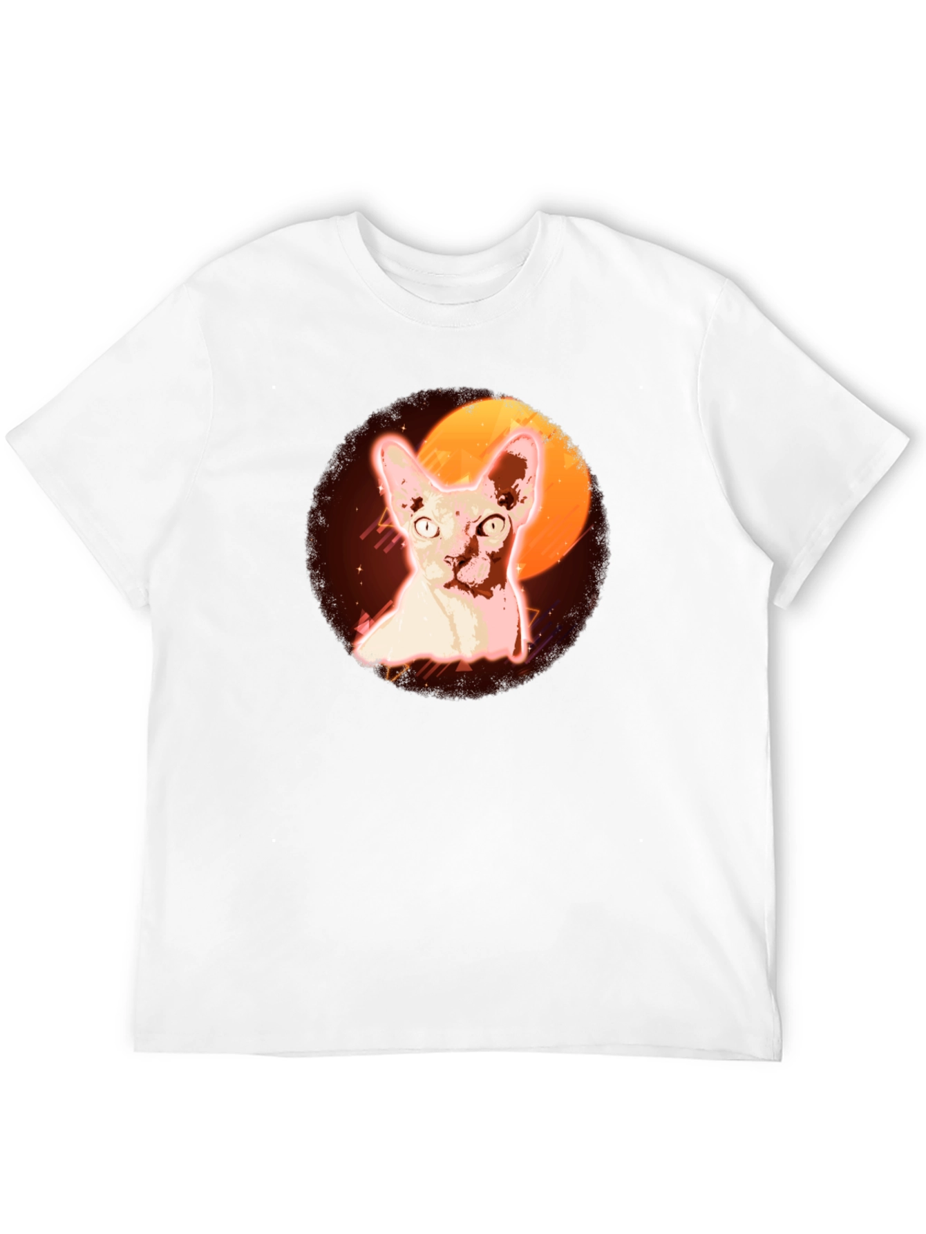 Sphynx Cat Graphic T-Shirt - Retro Moon Design