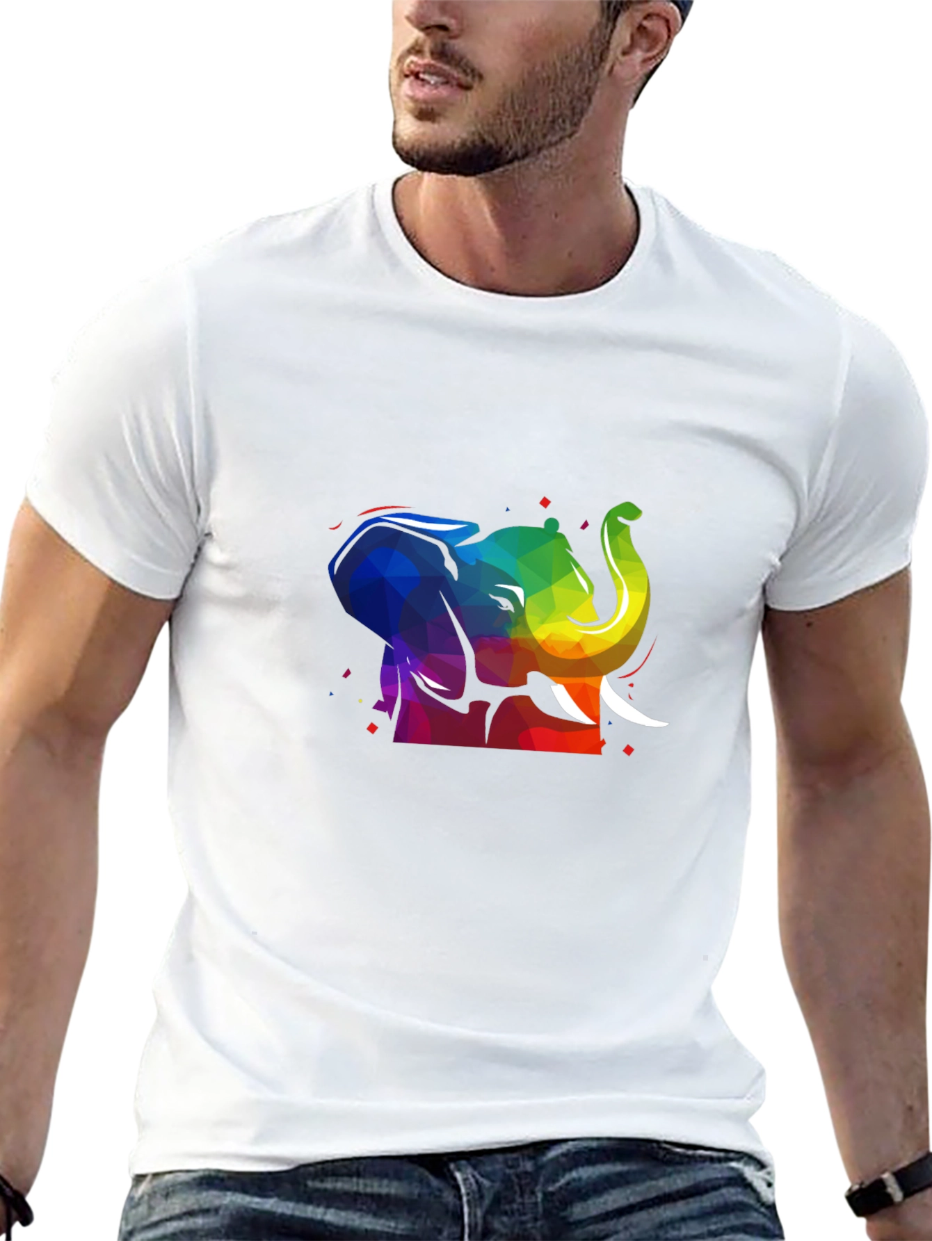 Rainbow Elephant T-Shirt - Black