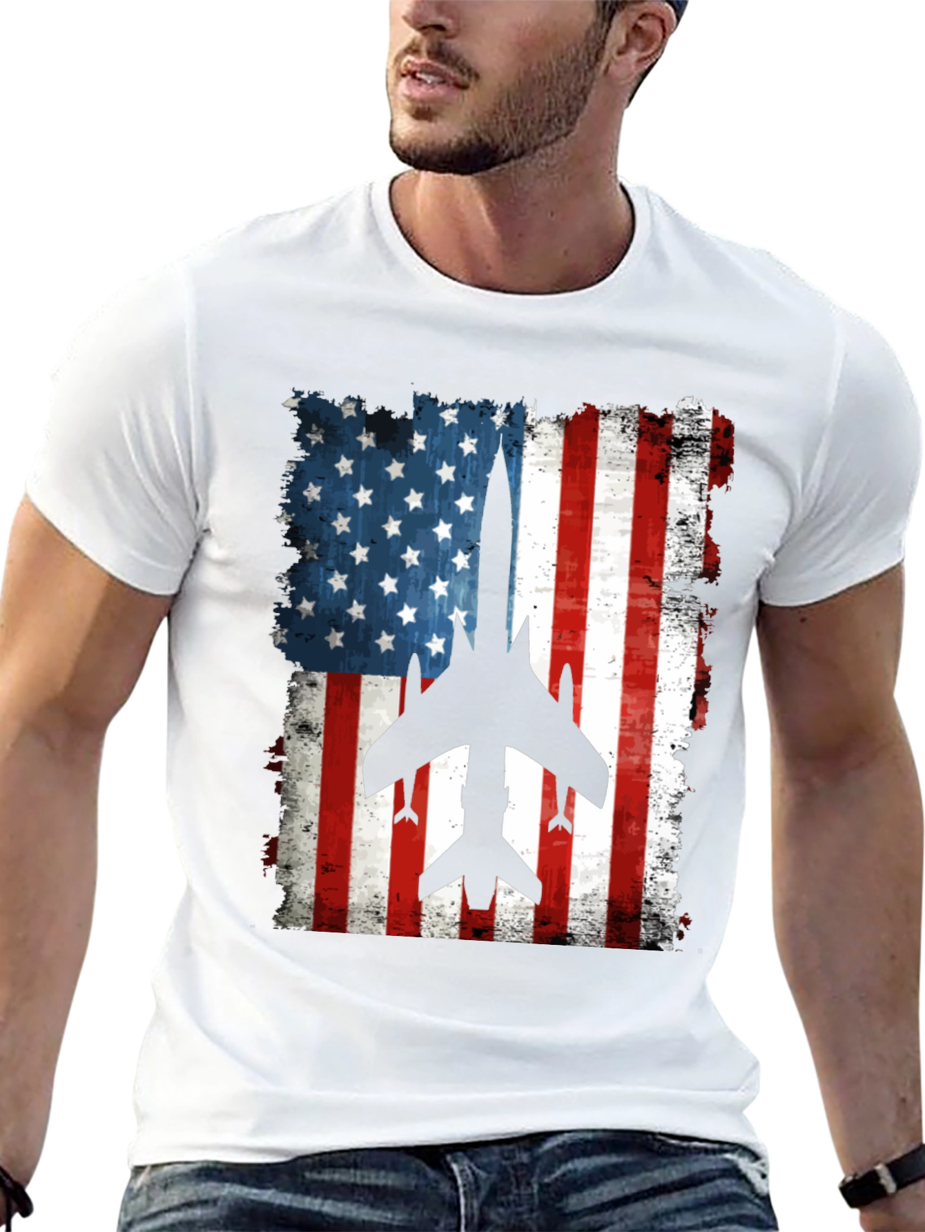 American Flag Airplane T-Shirt