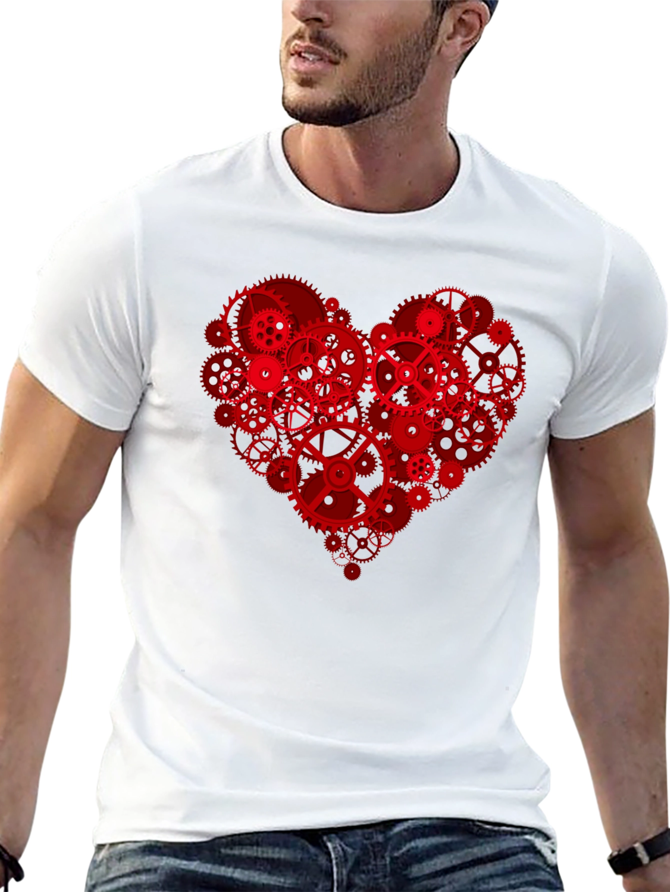Steampunk Heart Gears T-Shirt - Unique Design