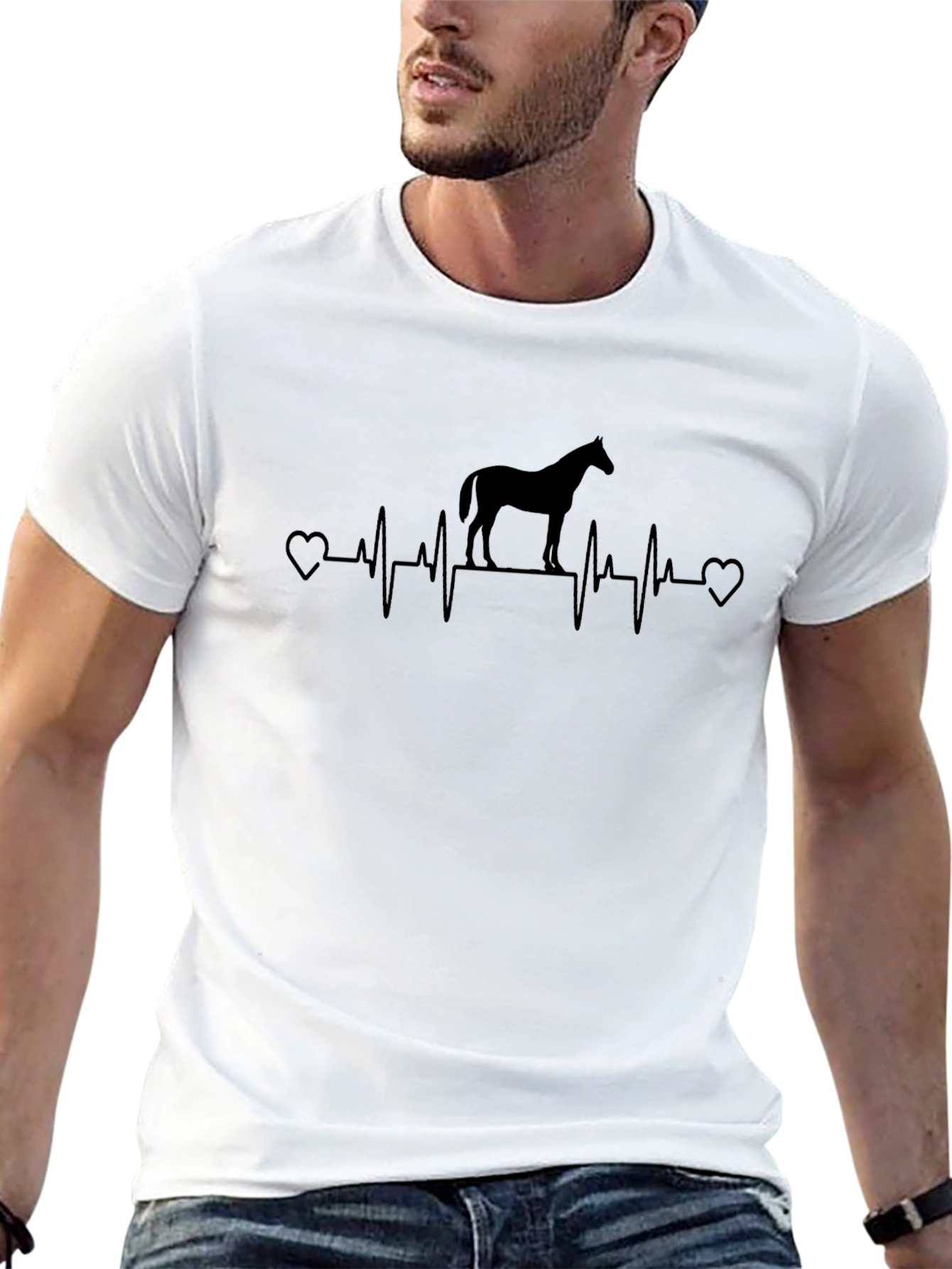 Horse Lover Heartbeat T-Shirt - Equestrian Style