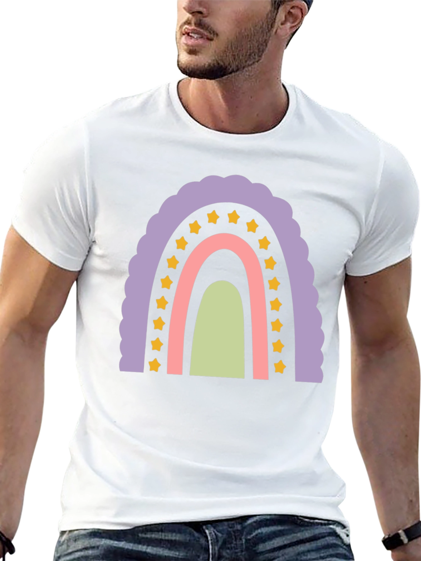 Pastel Rainbow Star T-Shirt - Fun & Stylish!