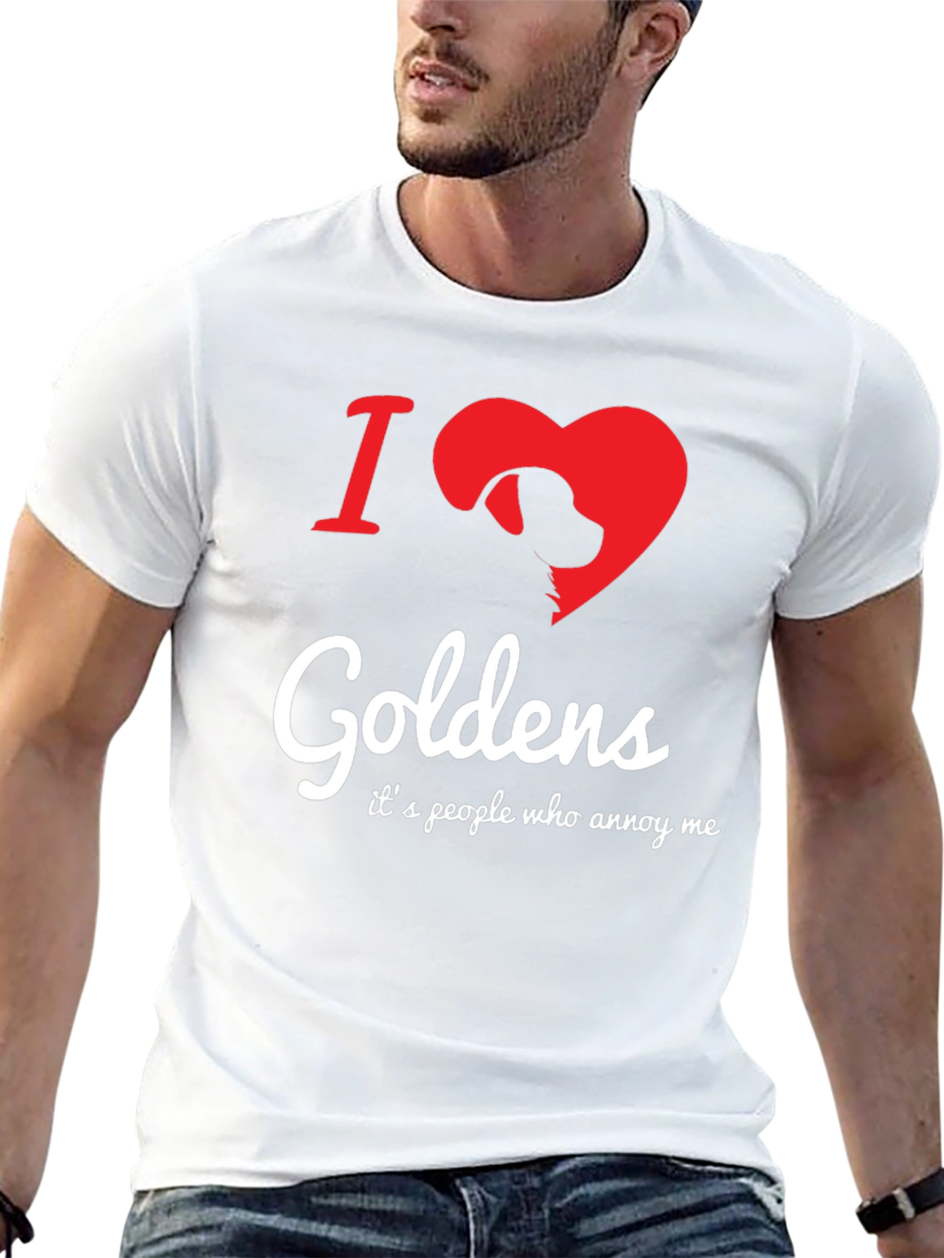 I Love Goldens Dog Graphic T-Shirt