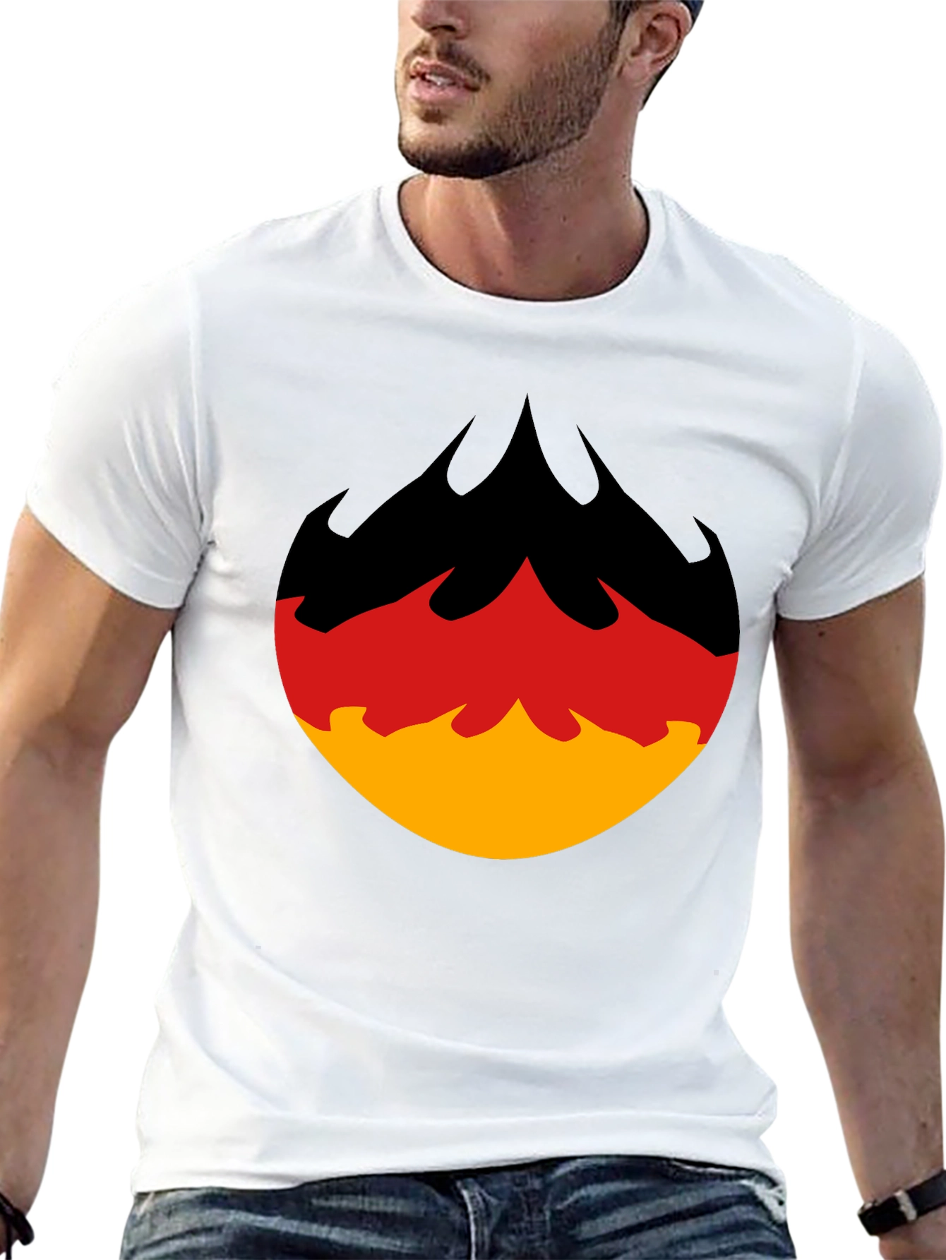 Flame Design Tee - Black Graphic T-Shirt