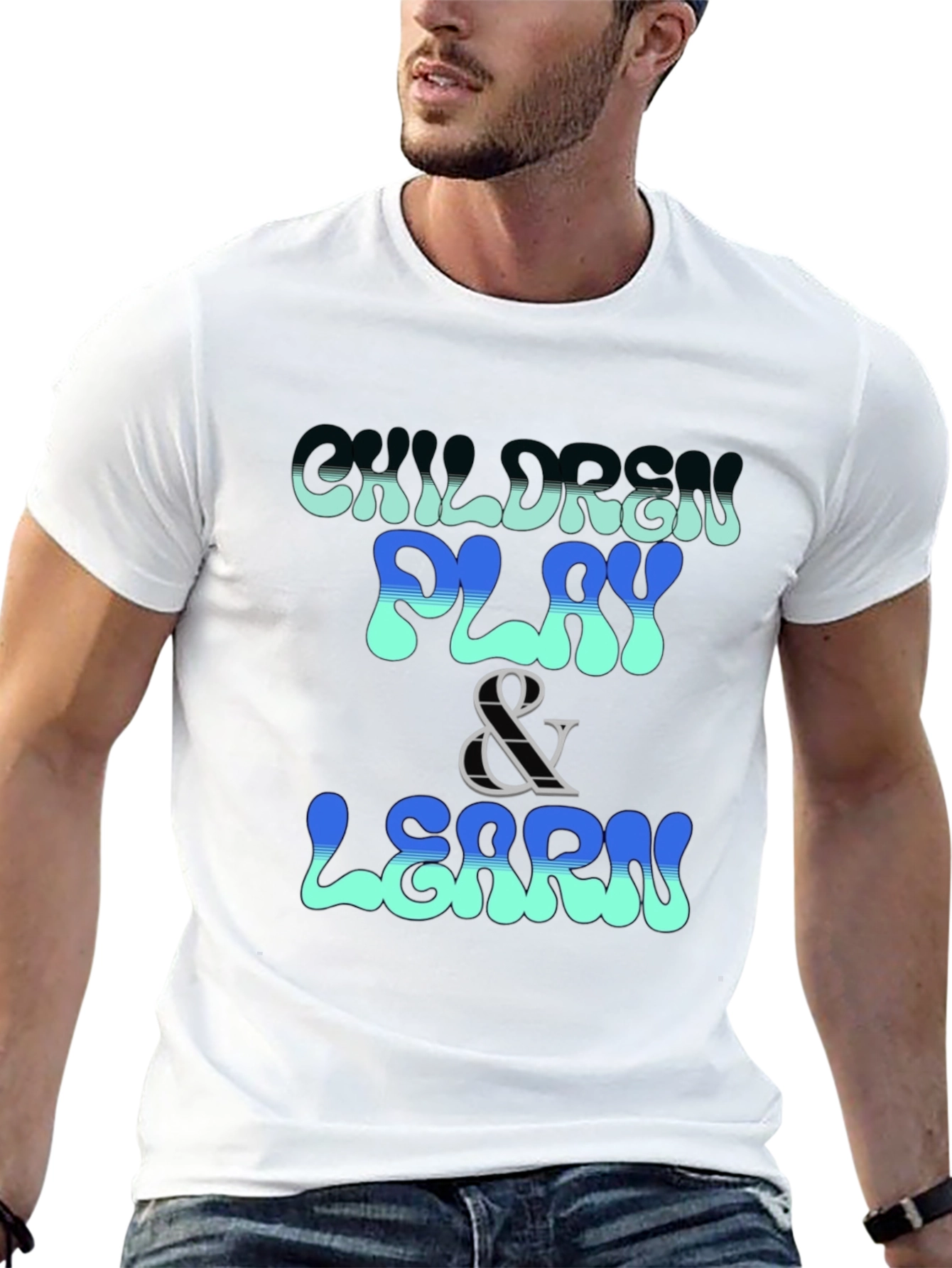 Children Play & Learn Graphic Tee - Black