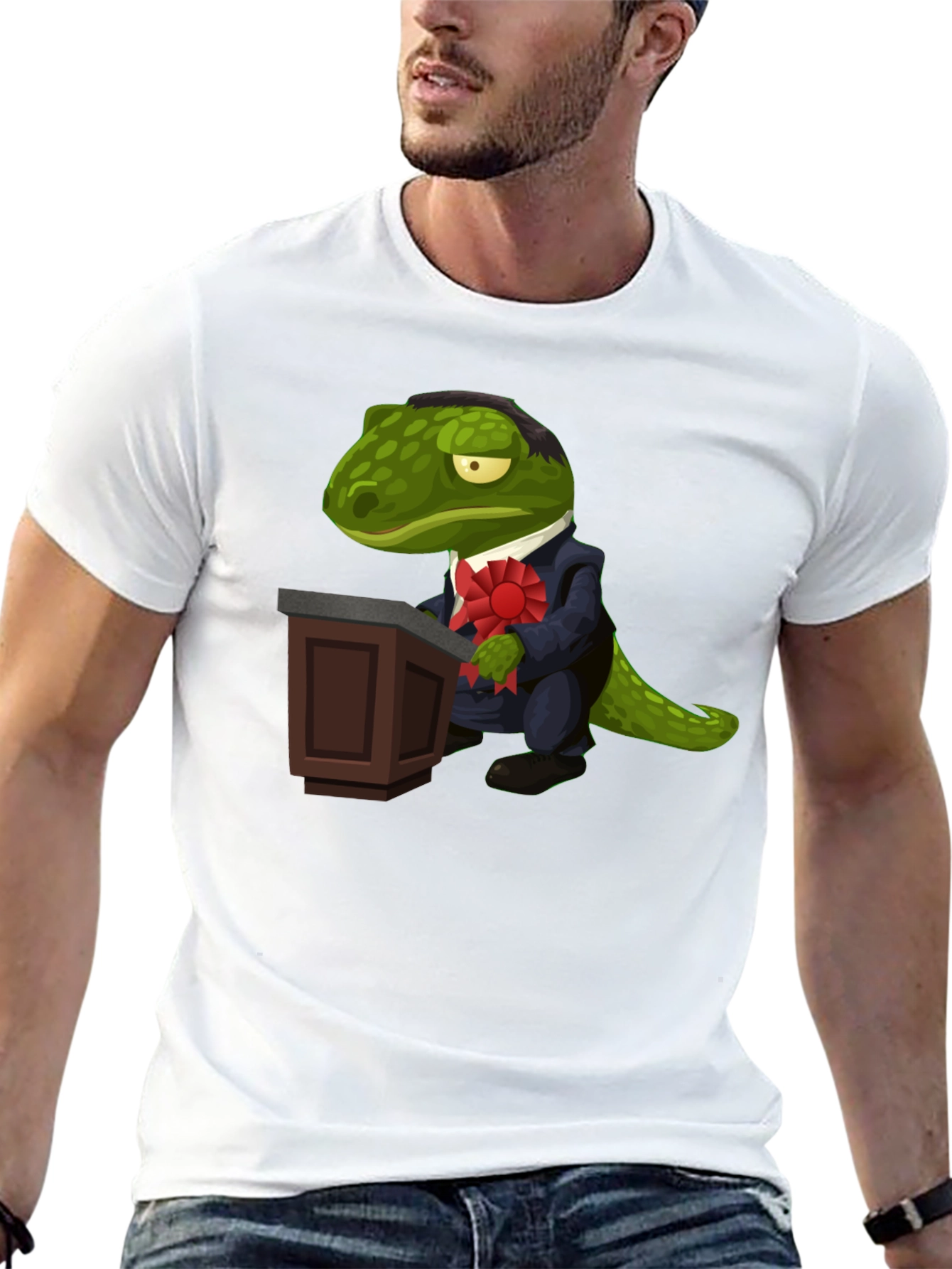 Dapper Reptilian T-Shirt - Political Lizard