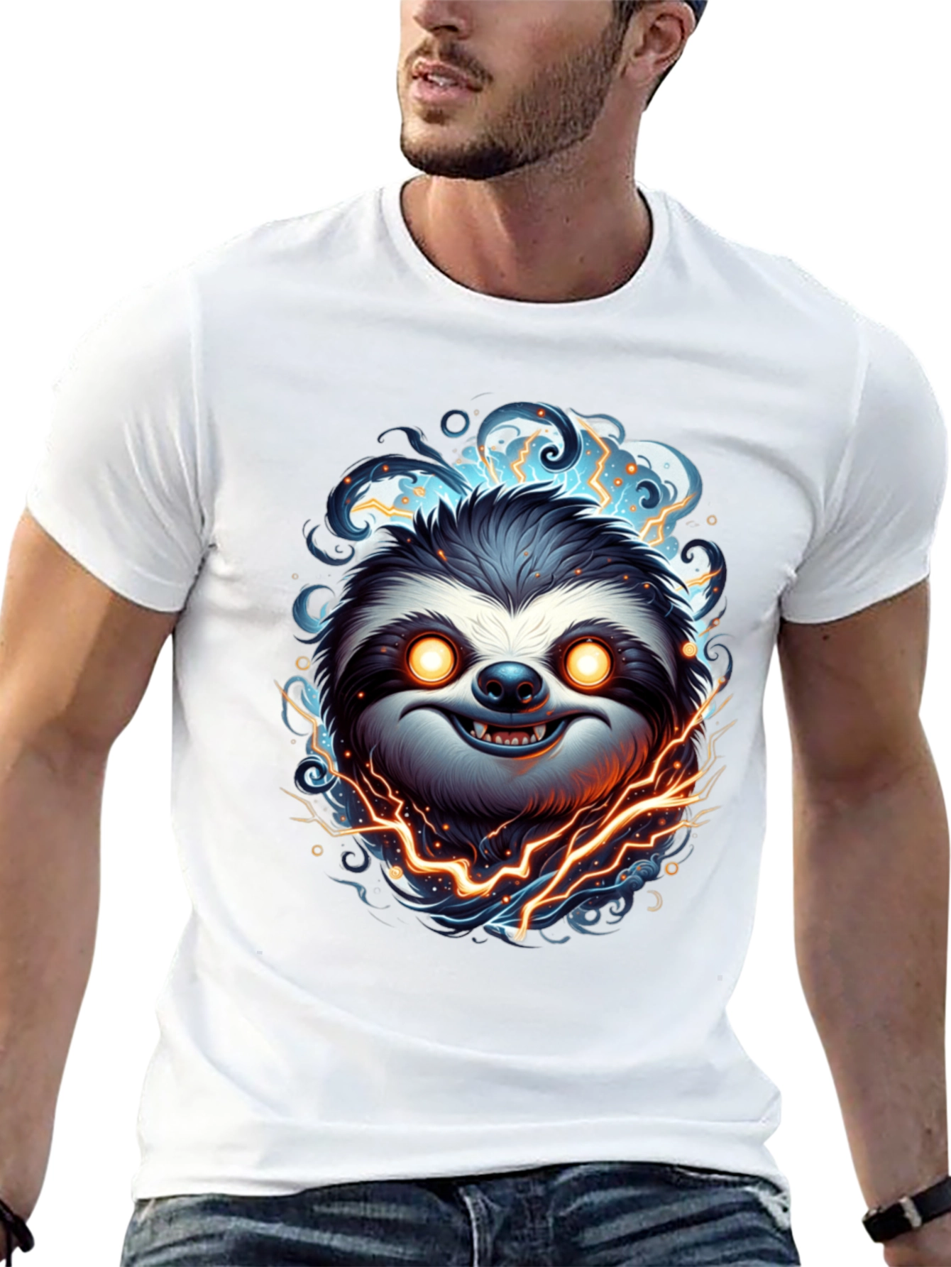 Electric Sloth Graphic Tee - Mens Black T-Shirt
