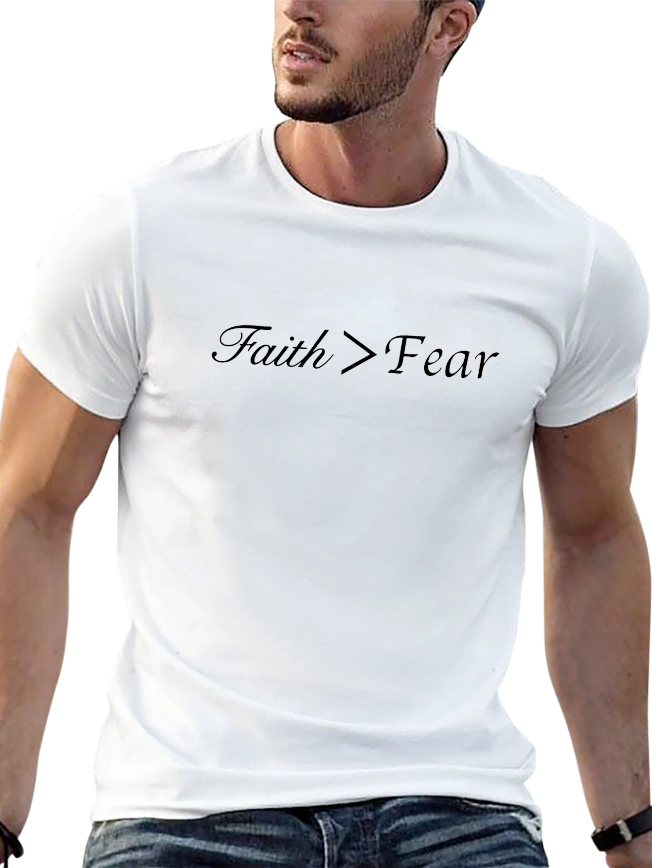 Faith Over Fear Graphic Tee - Inspirational Mens T-Shirt