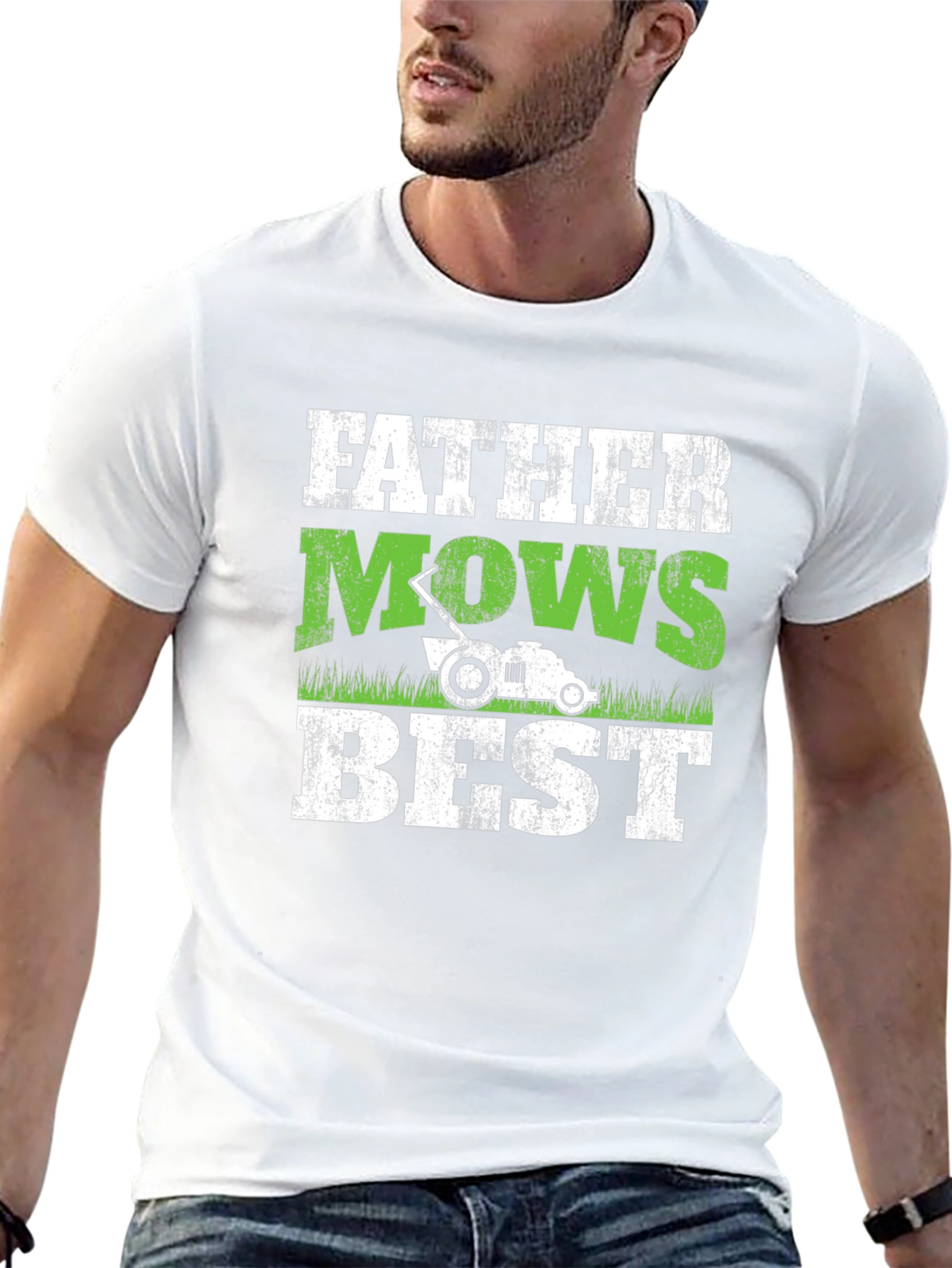 Father Mows Best T-Shirt - Dad Lawn Care