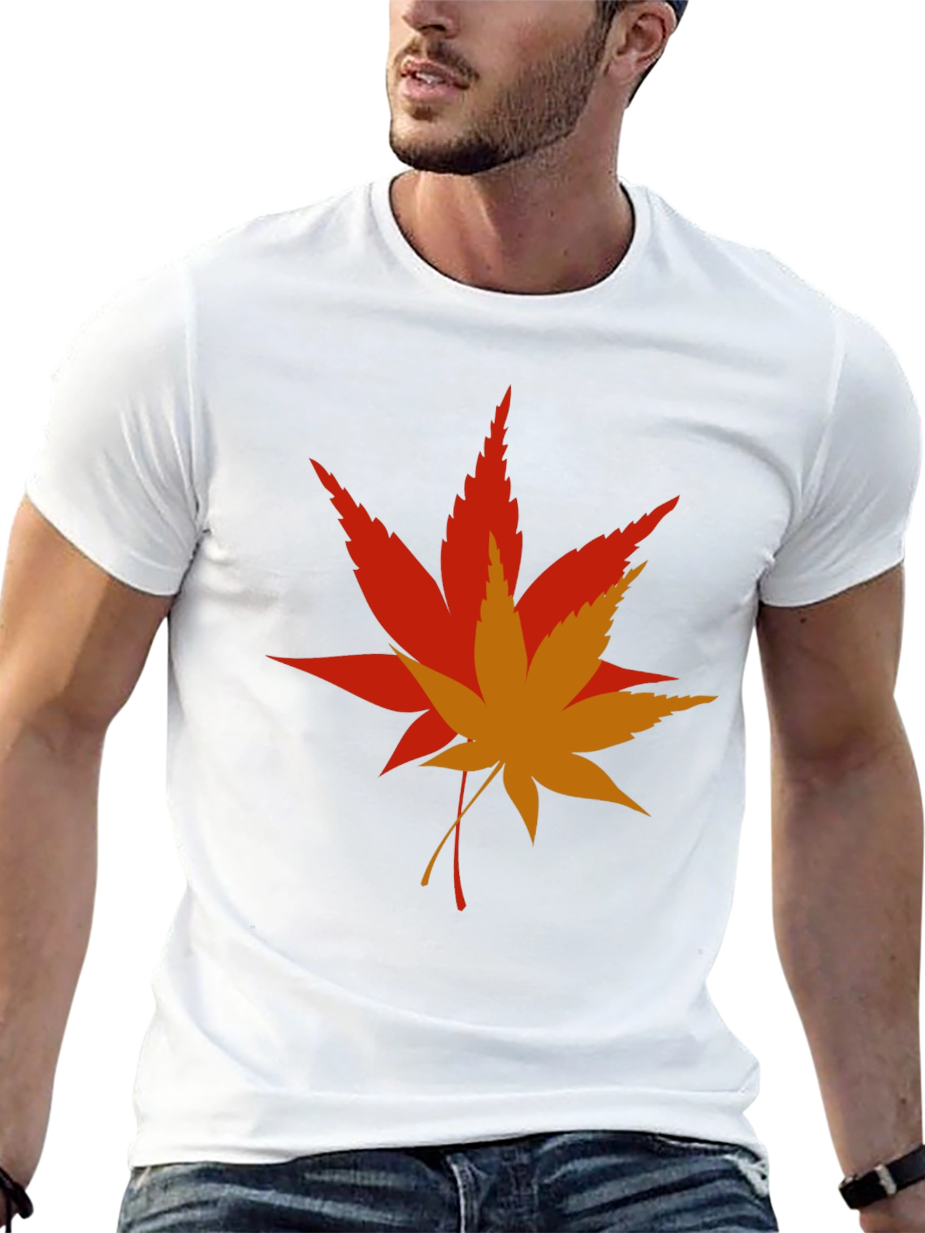 Autumn Leaf Graphic Tee - Stylish Mens T-Shirt