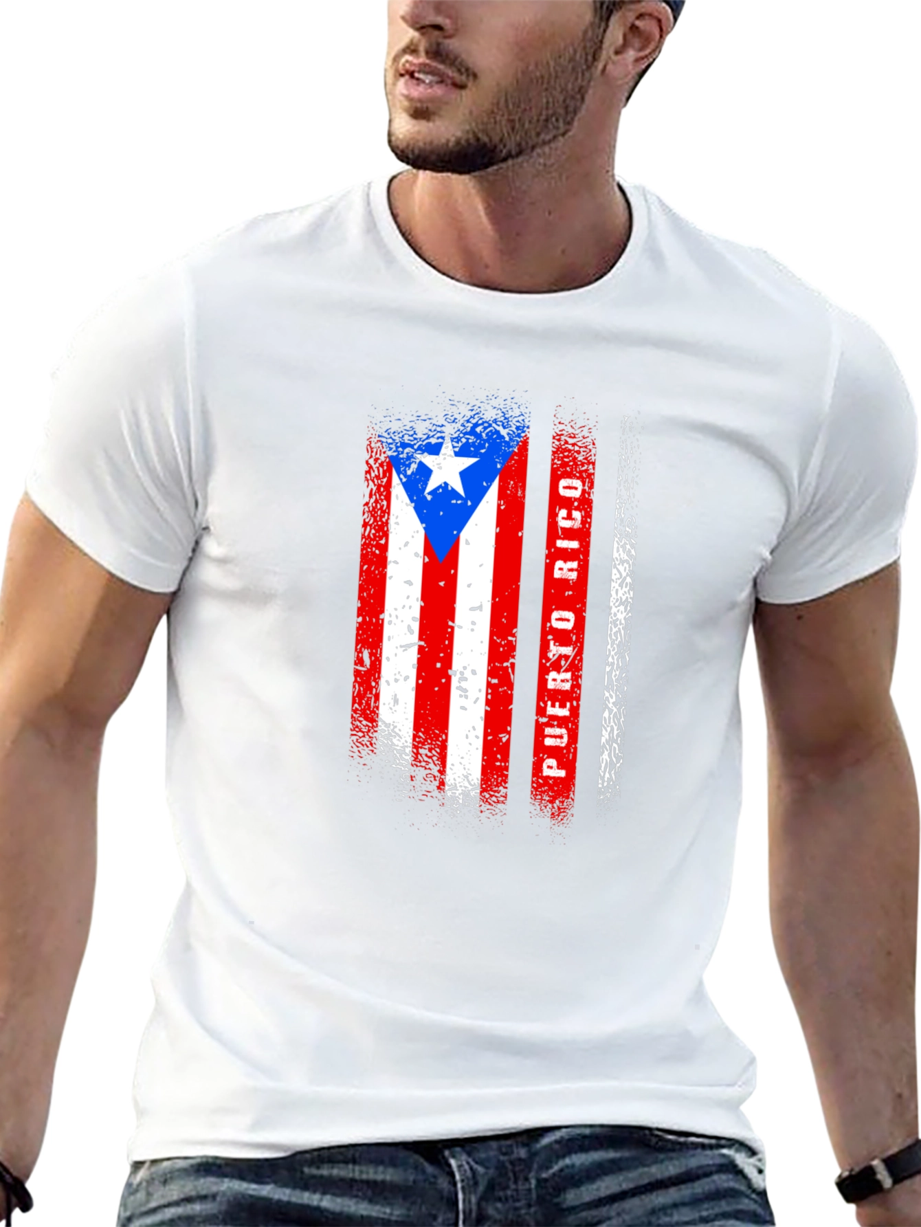 Puerto Rico Flag T-Shirt - Distressed Graphic Tee
