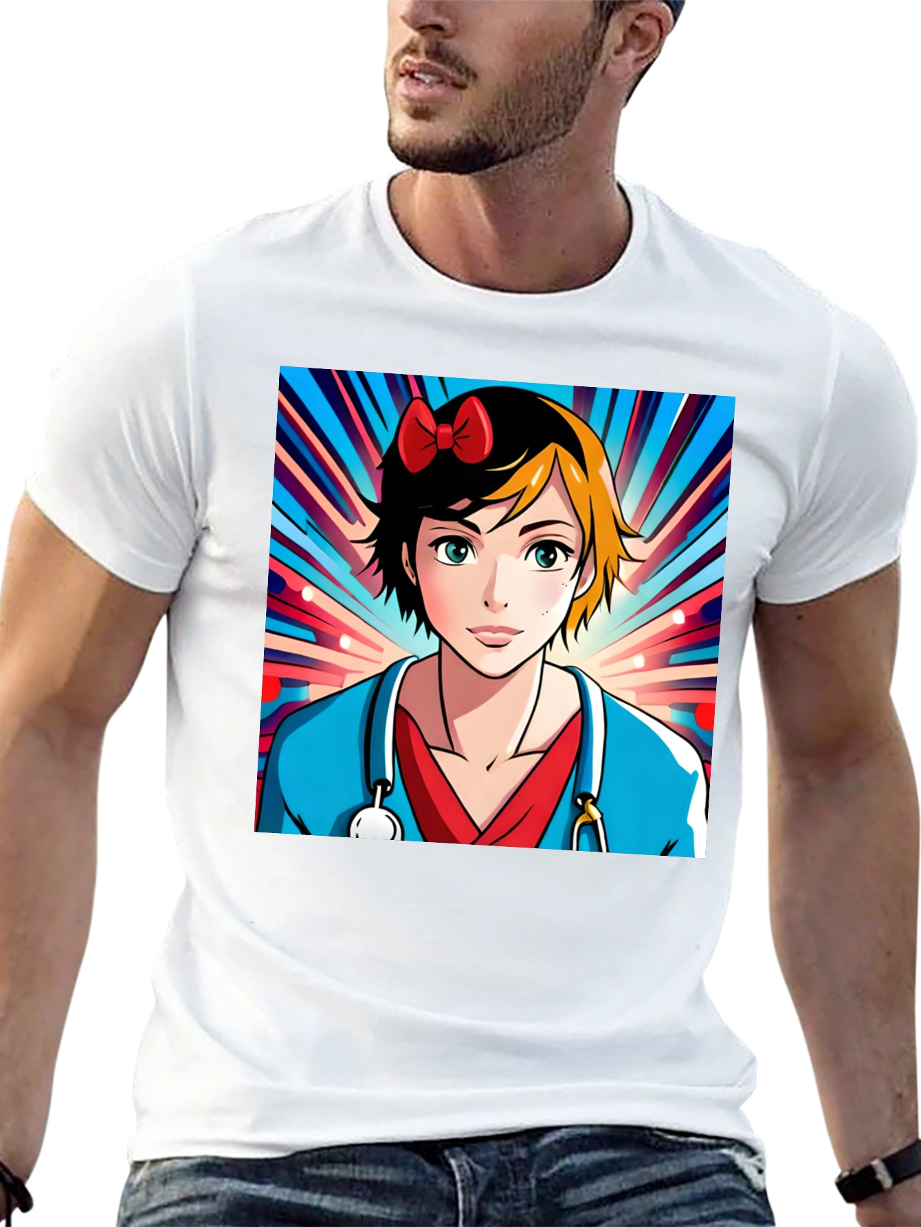 Anime Nurse T-Shirt - Unique Cartoon Design