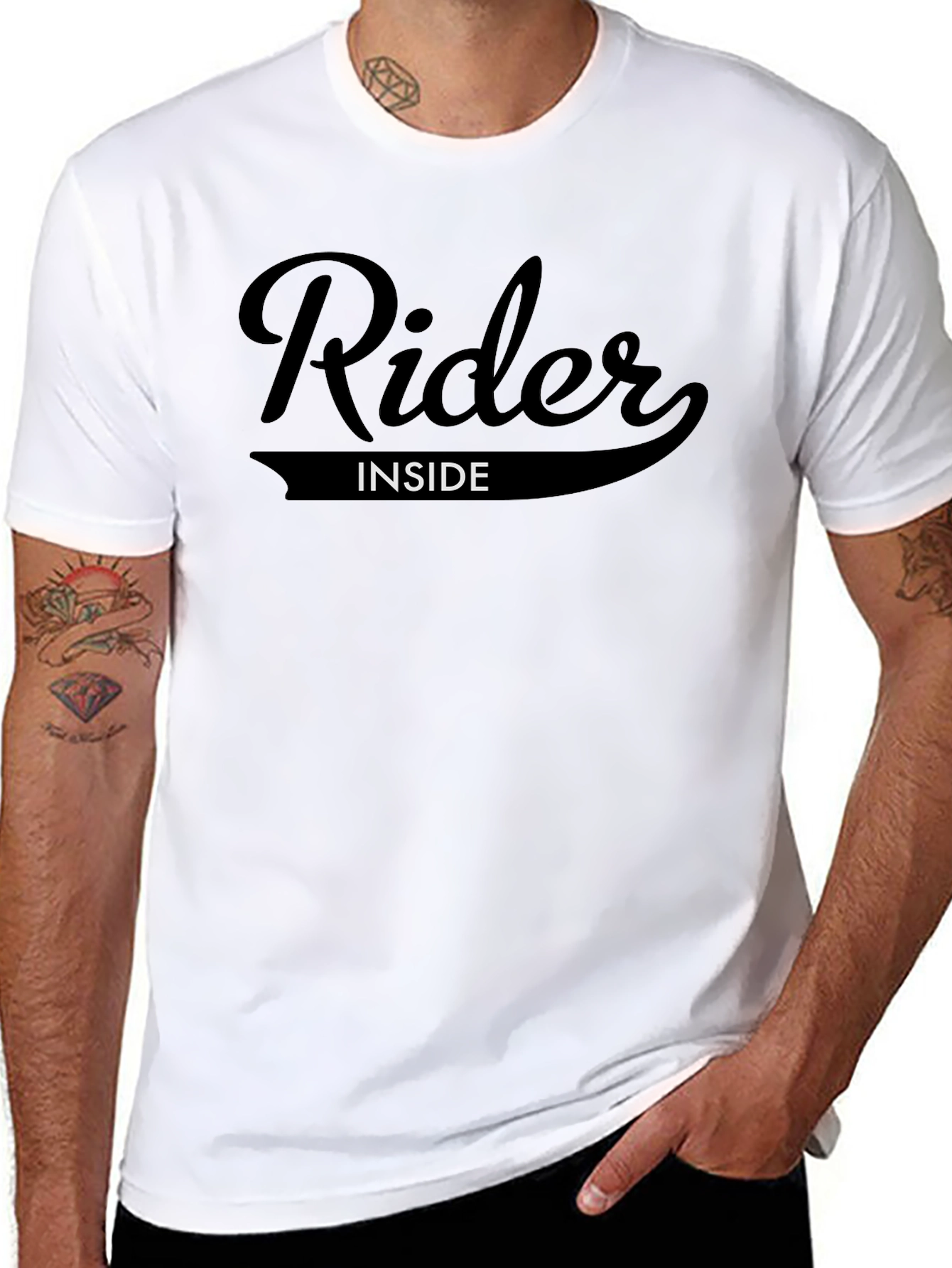 Rider Inside Black Graphic Tee - Comfort Fit