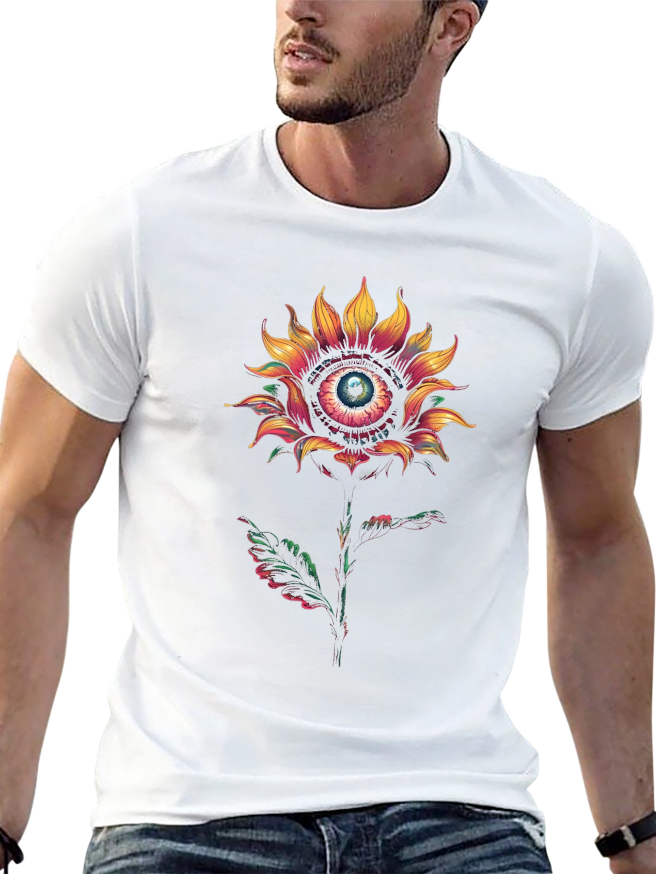 Eye See You Sunflower Graphic Tee - Black