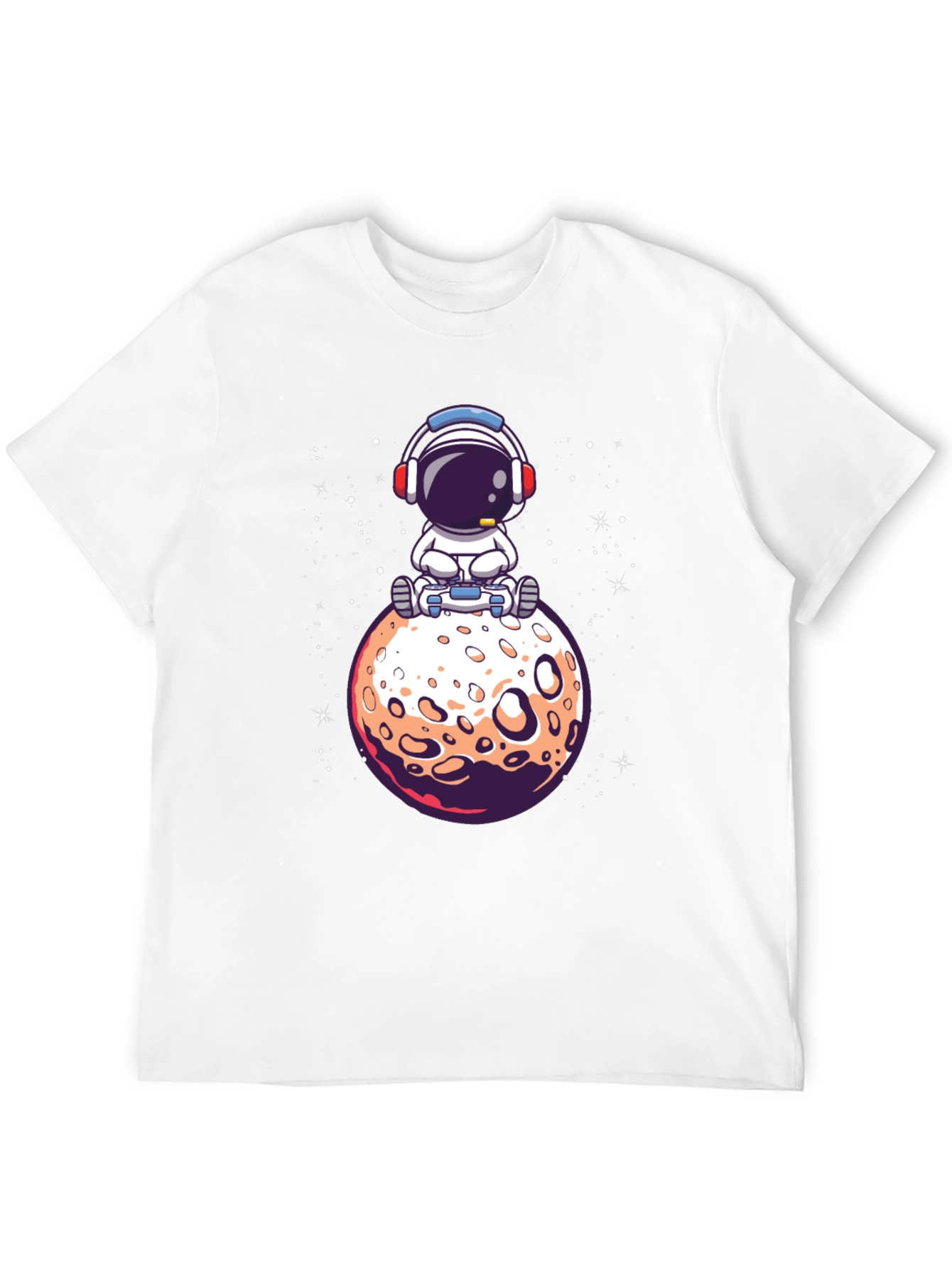 Astronaut on Moon Graphic Tee - Black Cotton T-Shirt