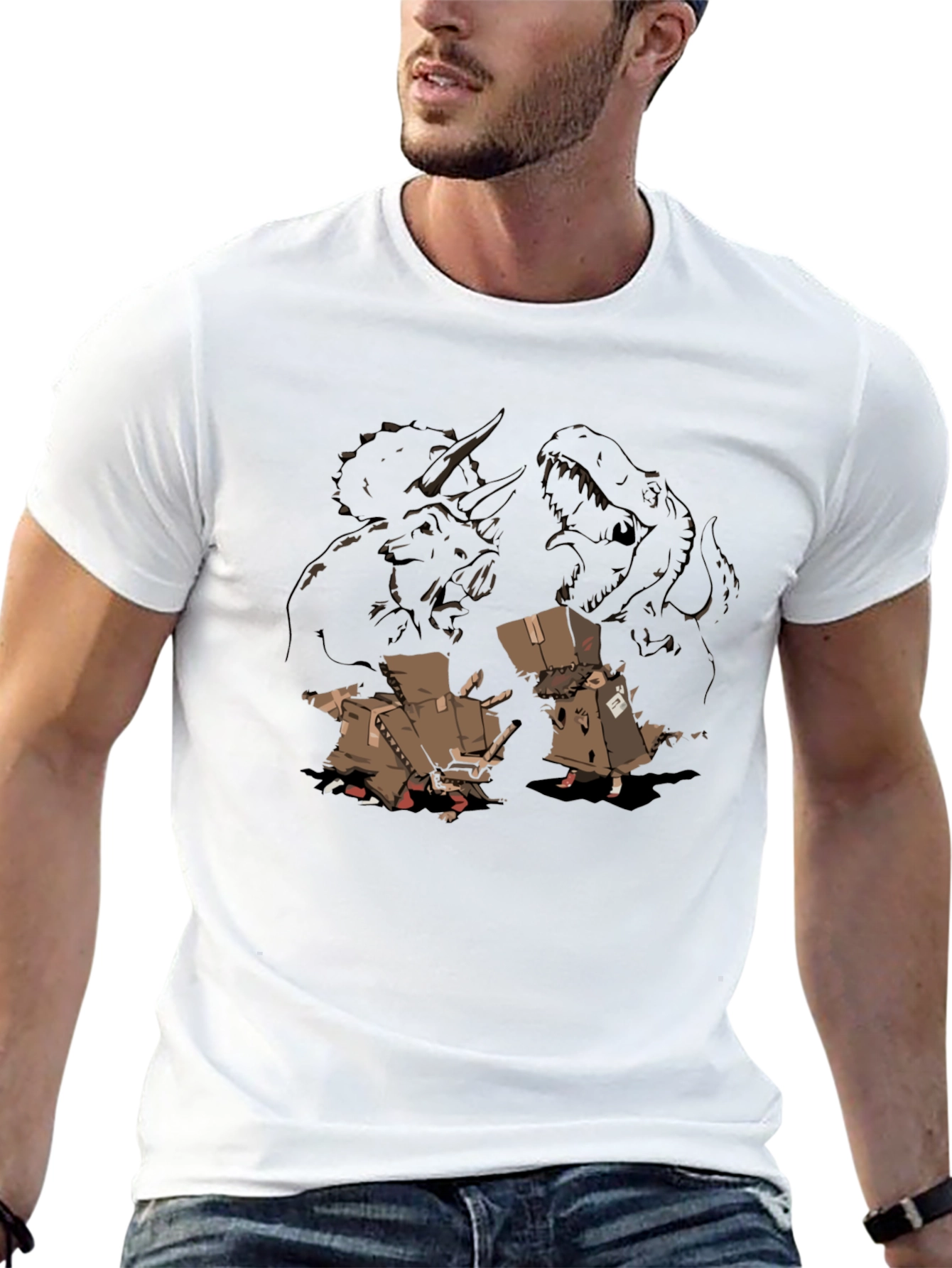 Dino Disguise Mens Black Graphic Tee