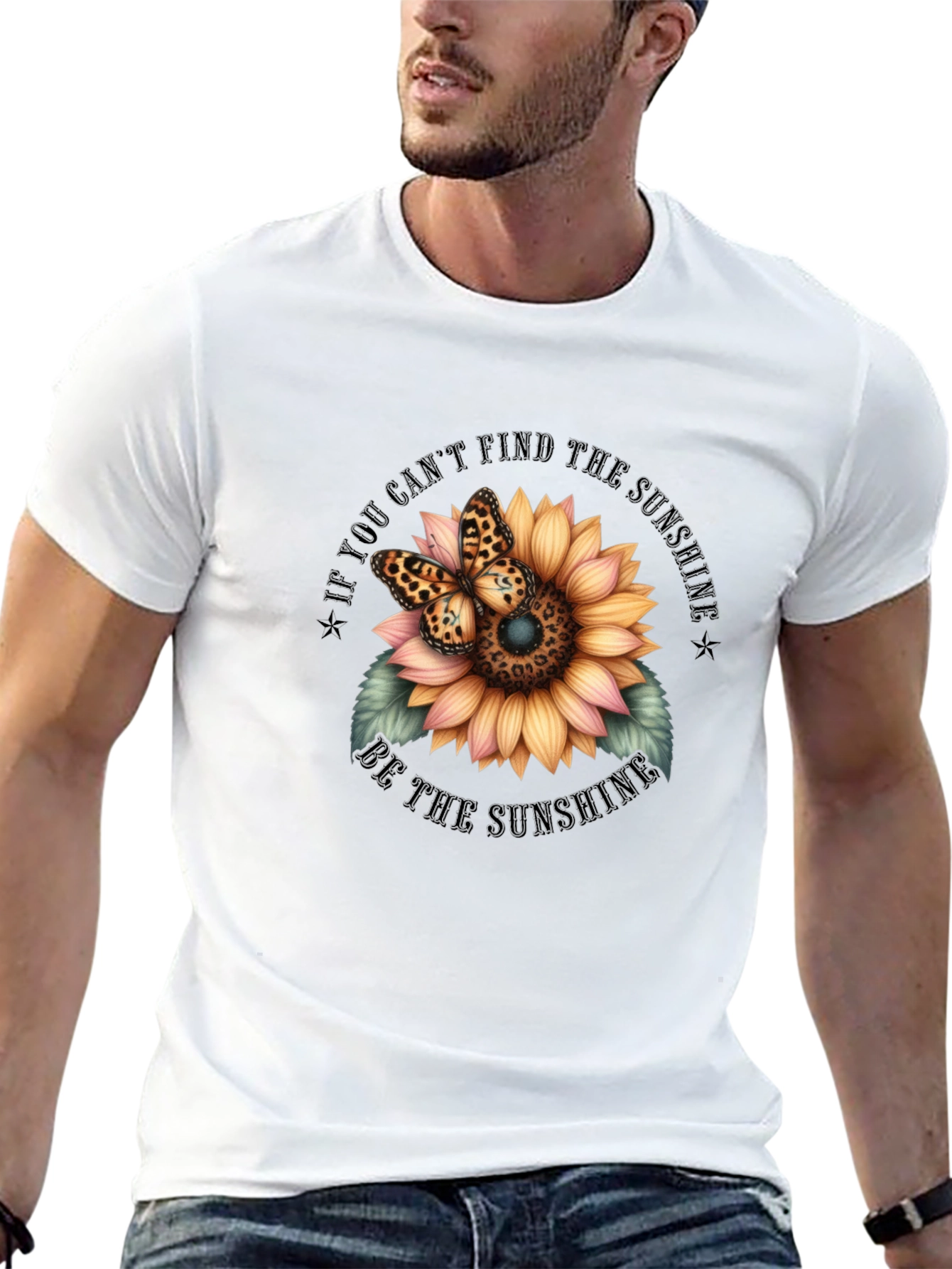 Sunflower Butterfly Graphic Tee - Be The Sunshine
