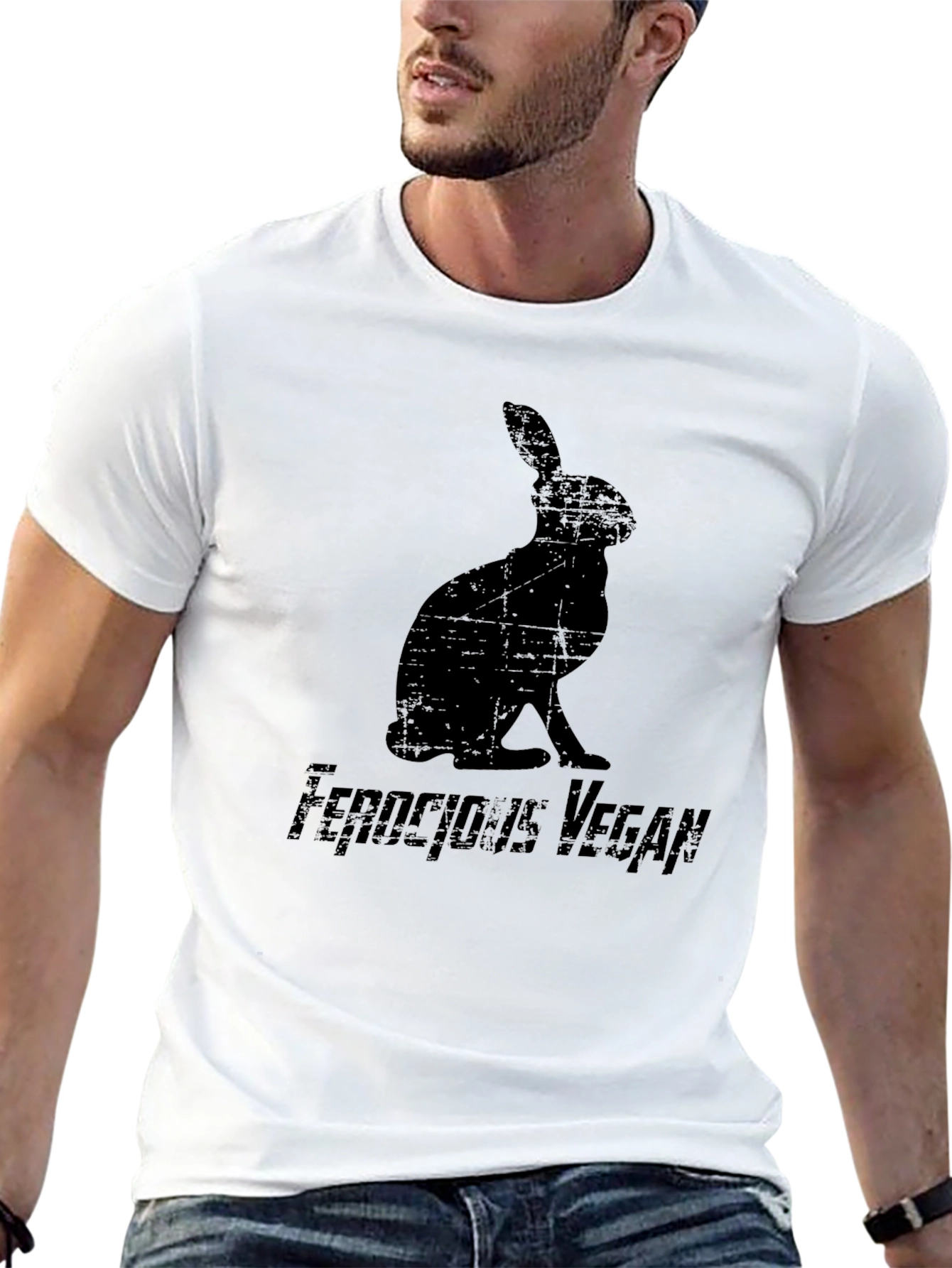 Ferocious Vegan Rabbit T-Shirt - Black