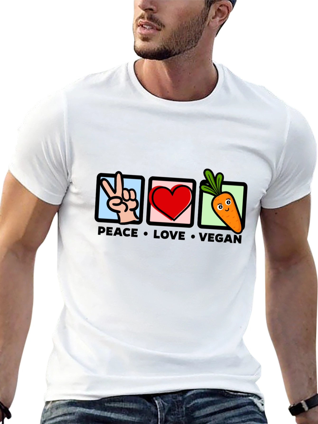 Peace Love Vegan Graphic T-Shirt