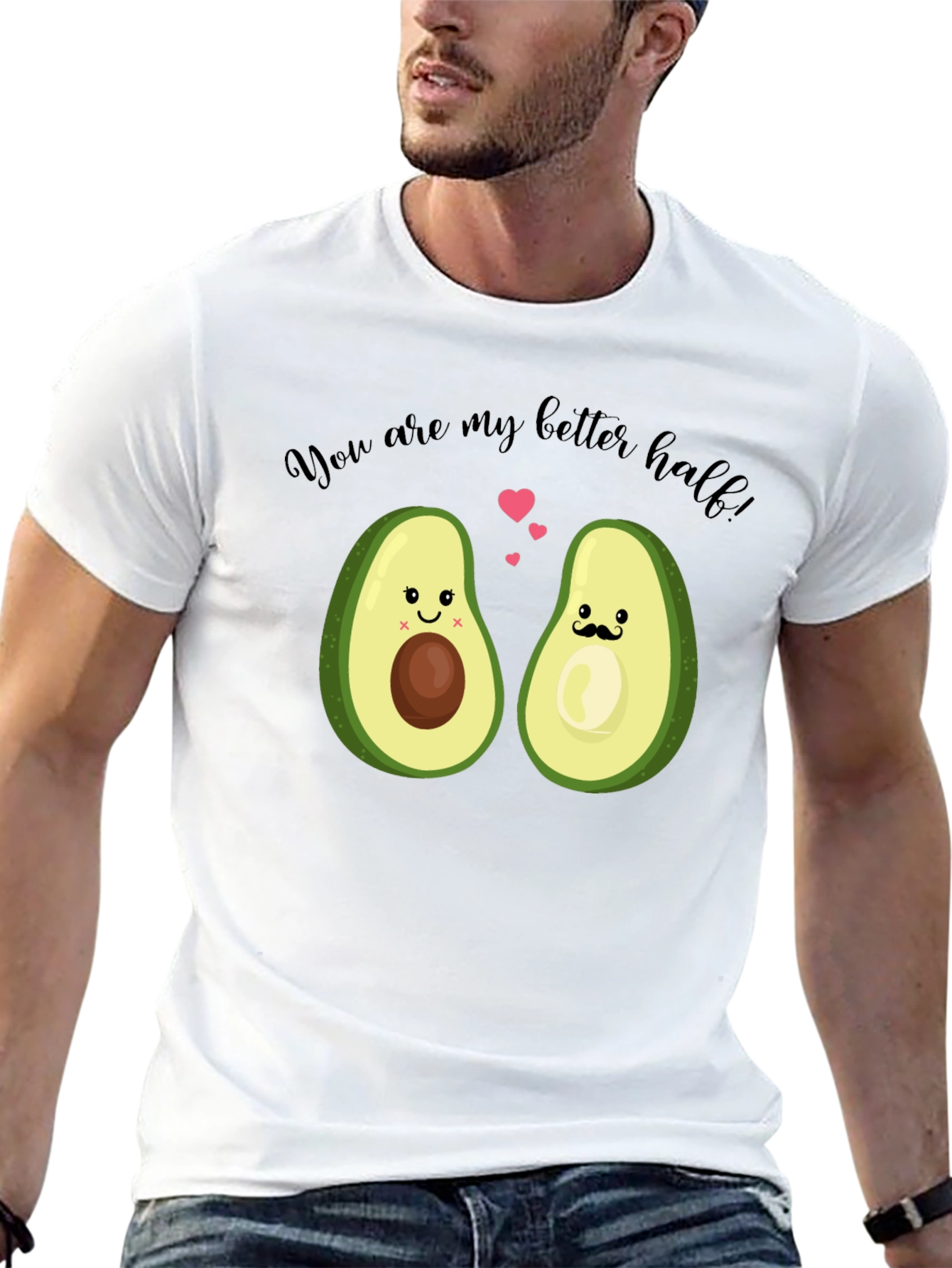 Avocado Better Half Graphic Tee - Cute Couple Shirt