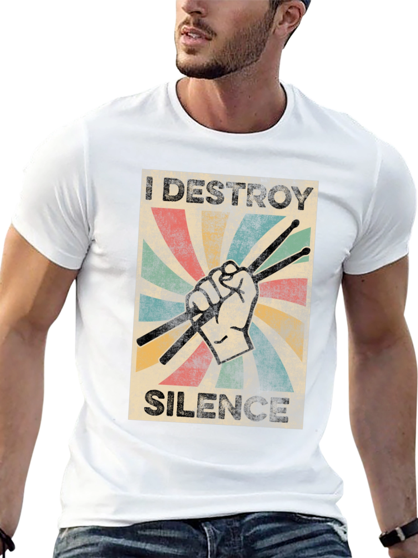 I Destroy Silence Drummer T-Shirt - Black