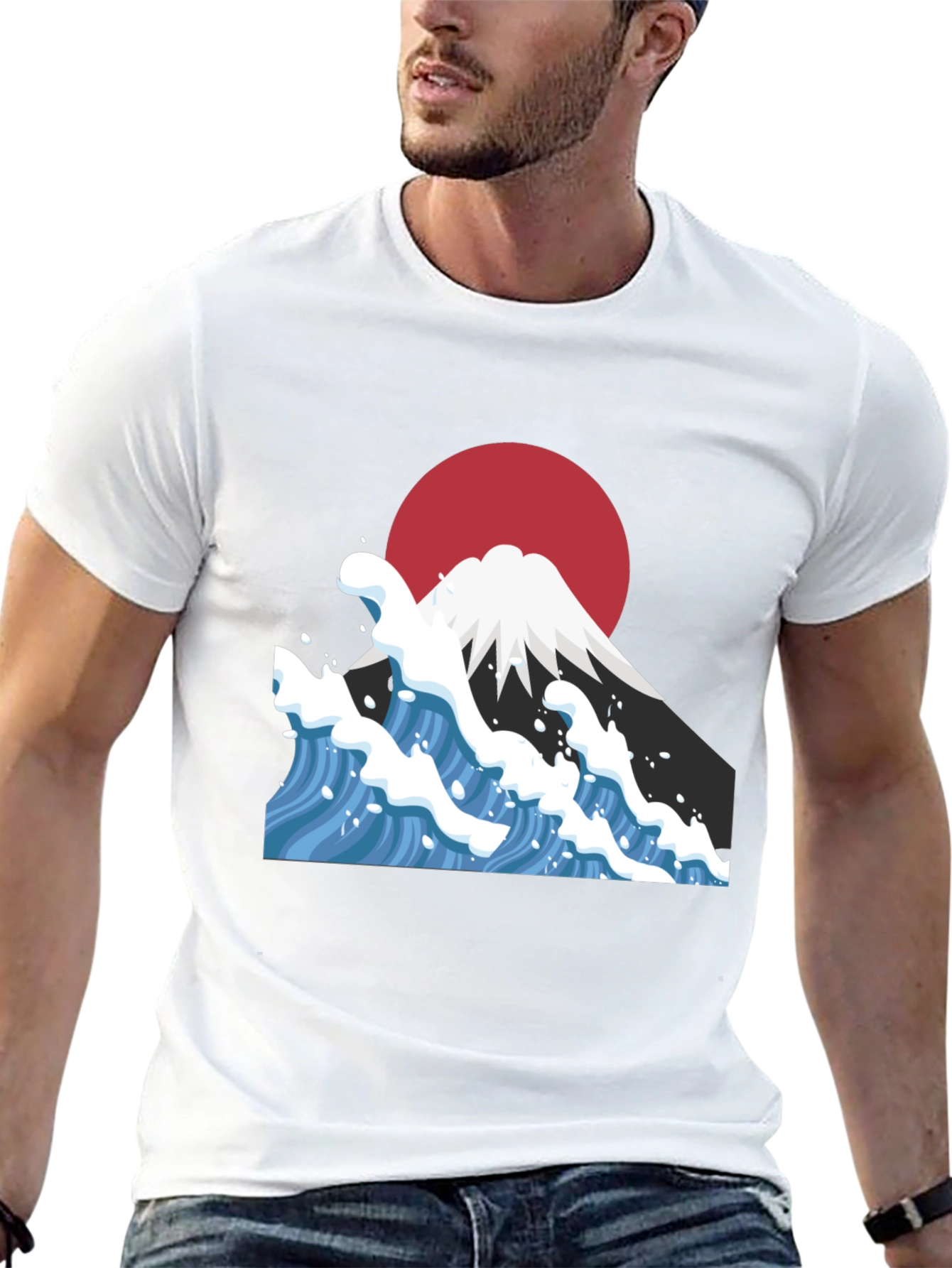 Mount Fuji Wave Graphic Tee - Black