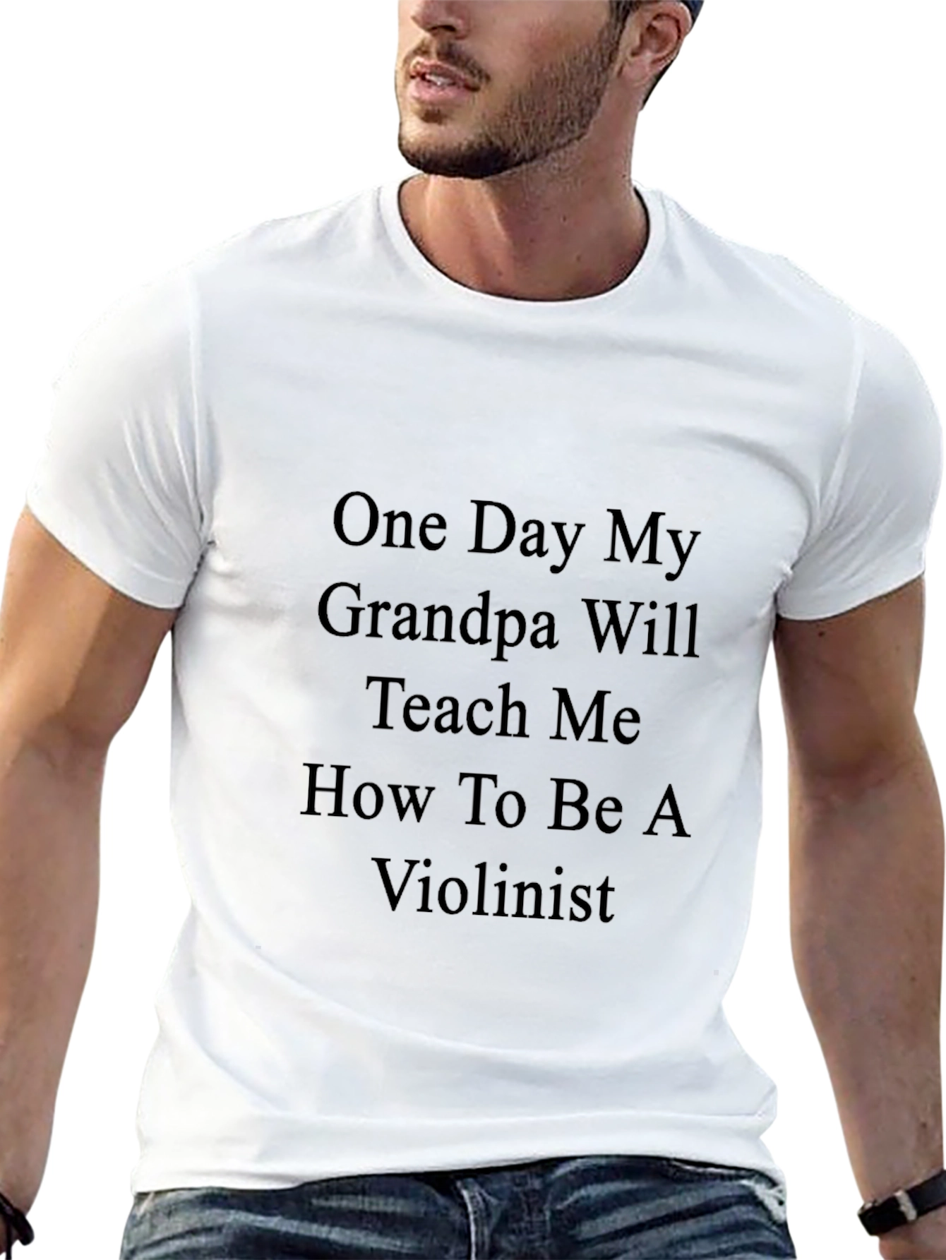 Grandpa Violinist Black T-Shirt