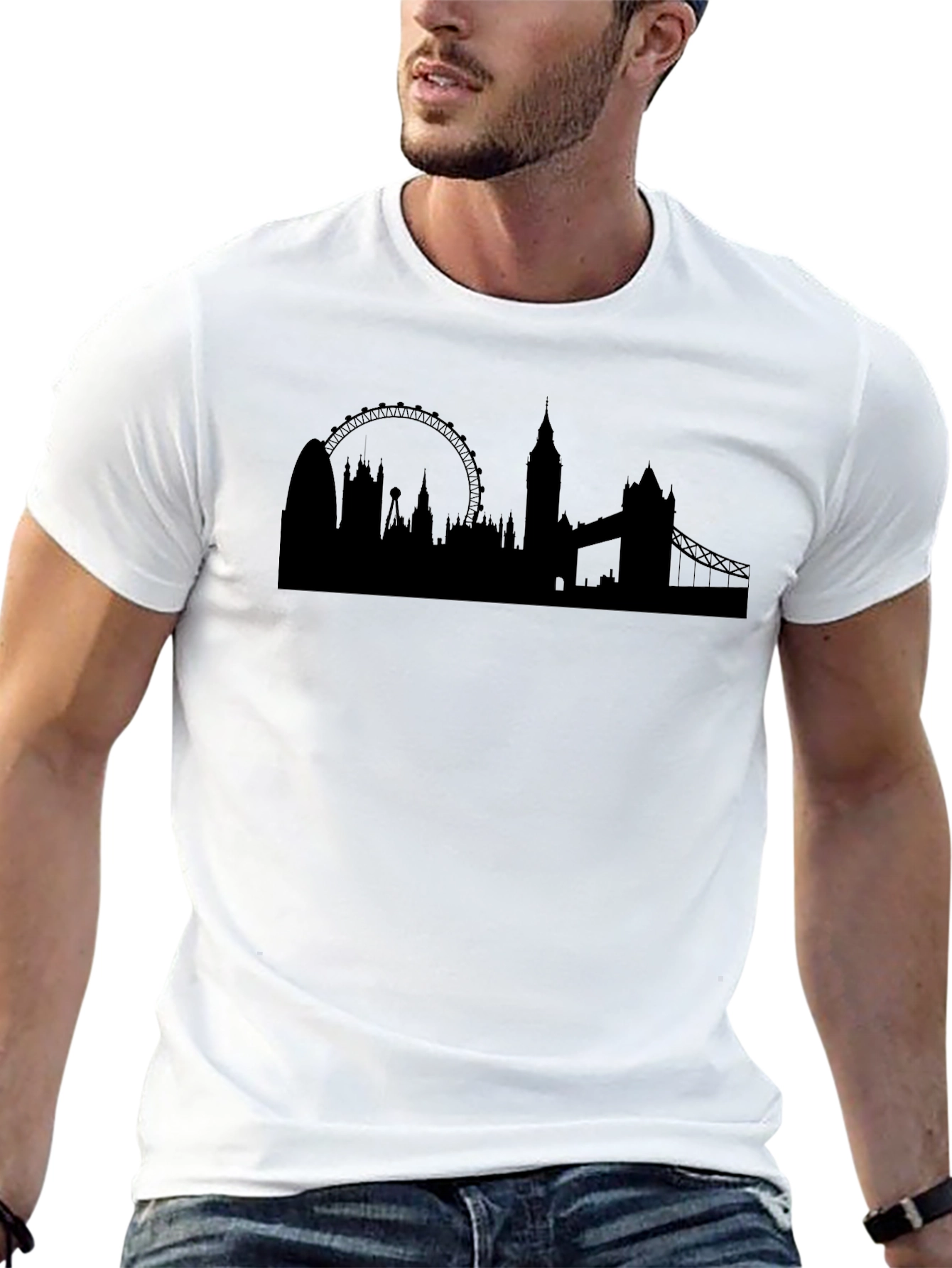 London Skyline Graphic T-Shirt - Classic Black Tee