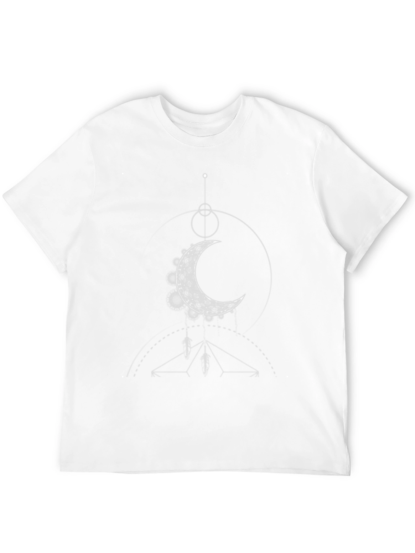 Geometric Moon Graphic Black T-Shirt