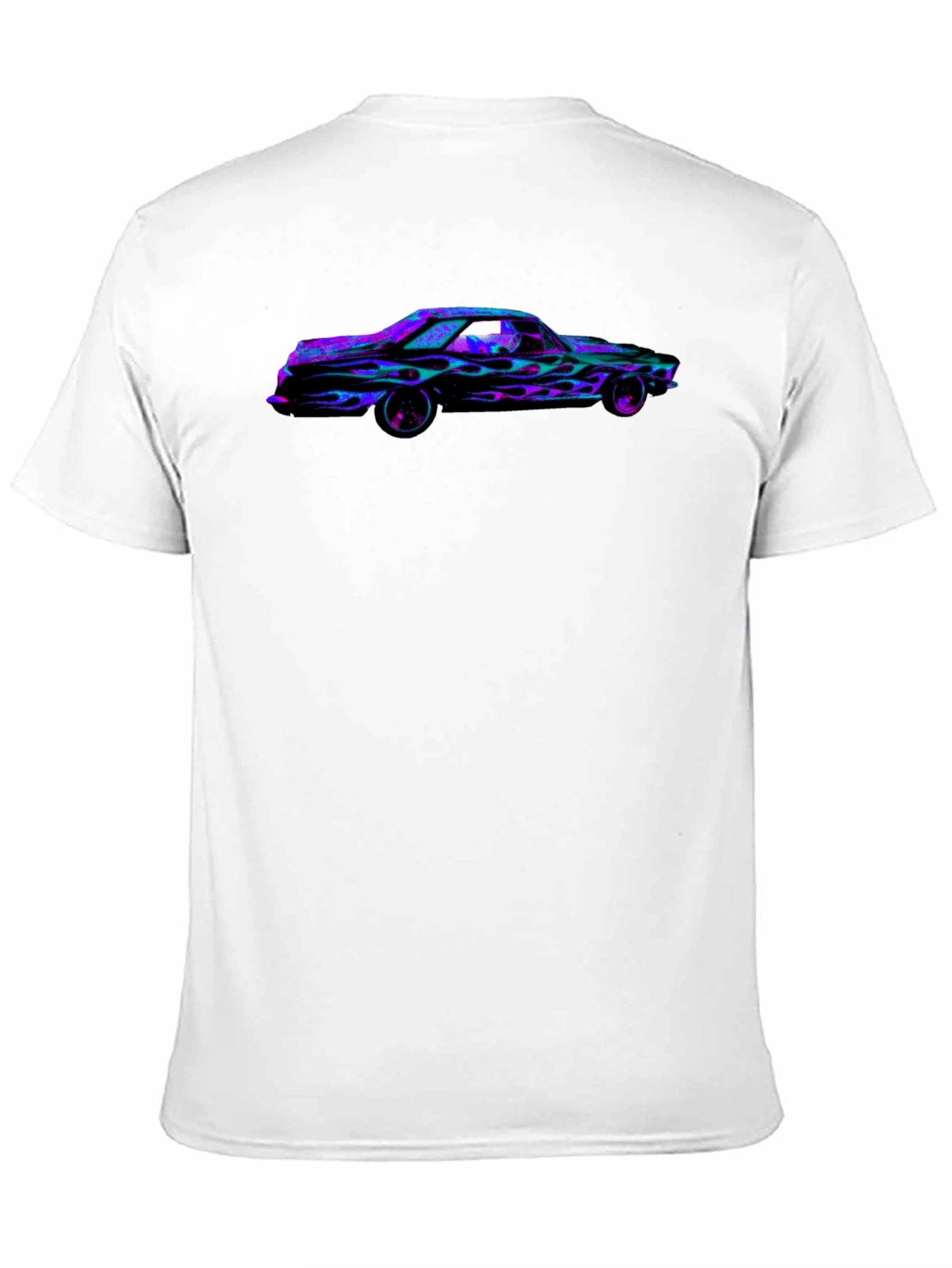 Flaming Car Graphic Tee - Bold Black T-Shirt