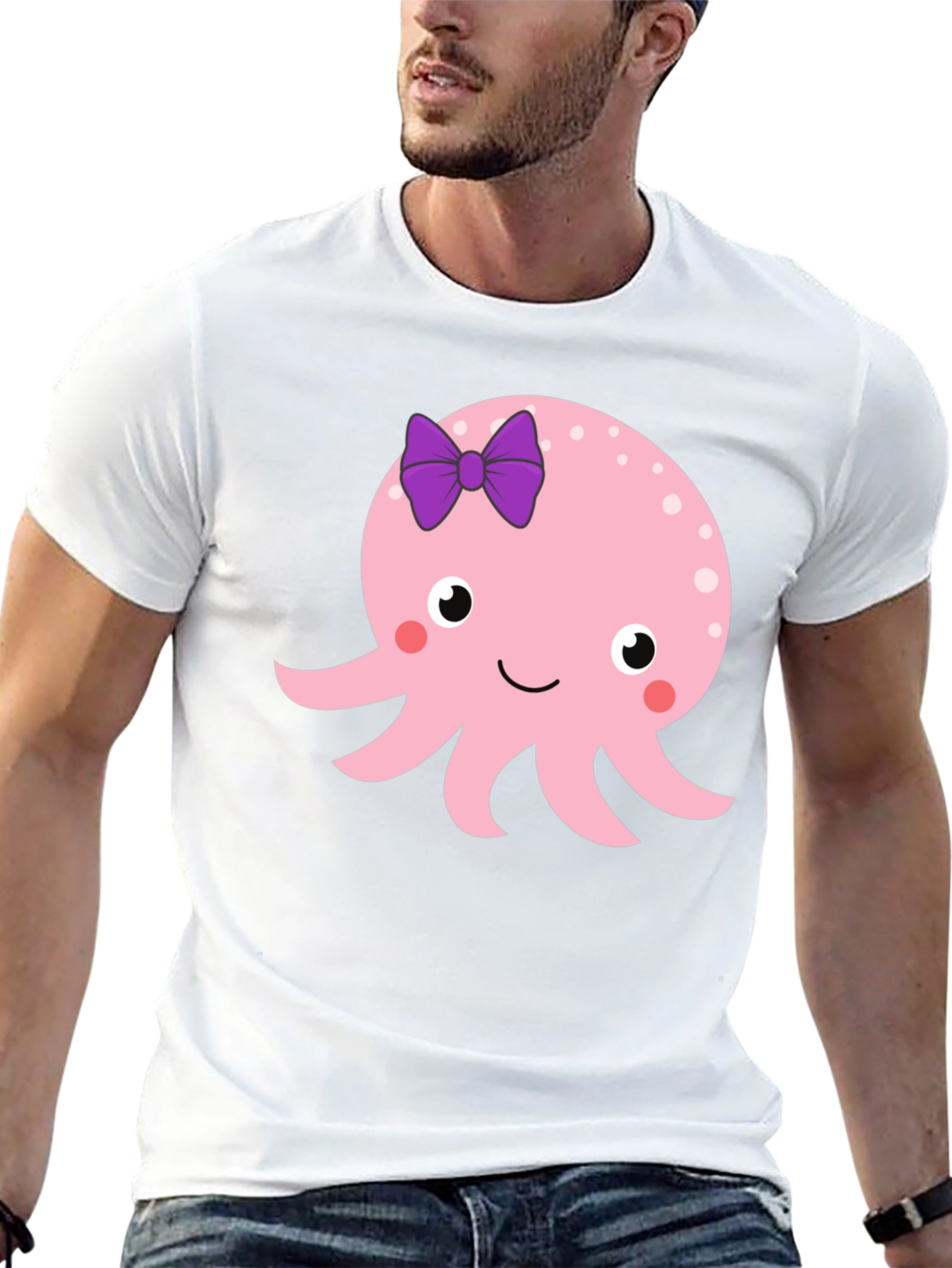 Cute Octopus Graphic Tee - Black T-Shirt