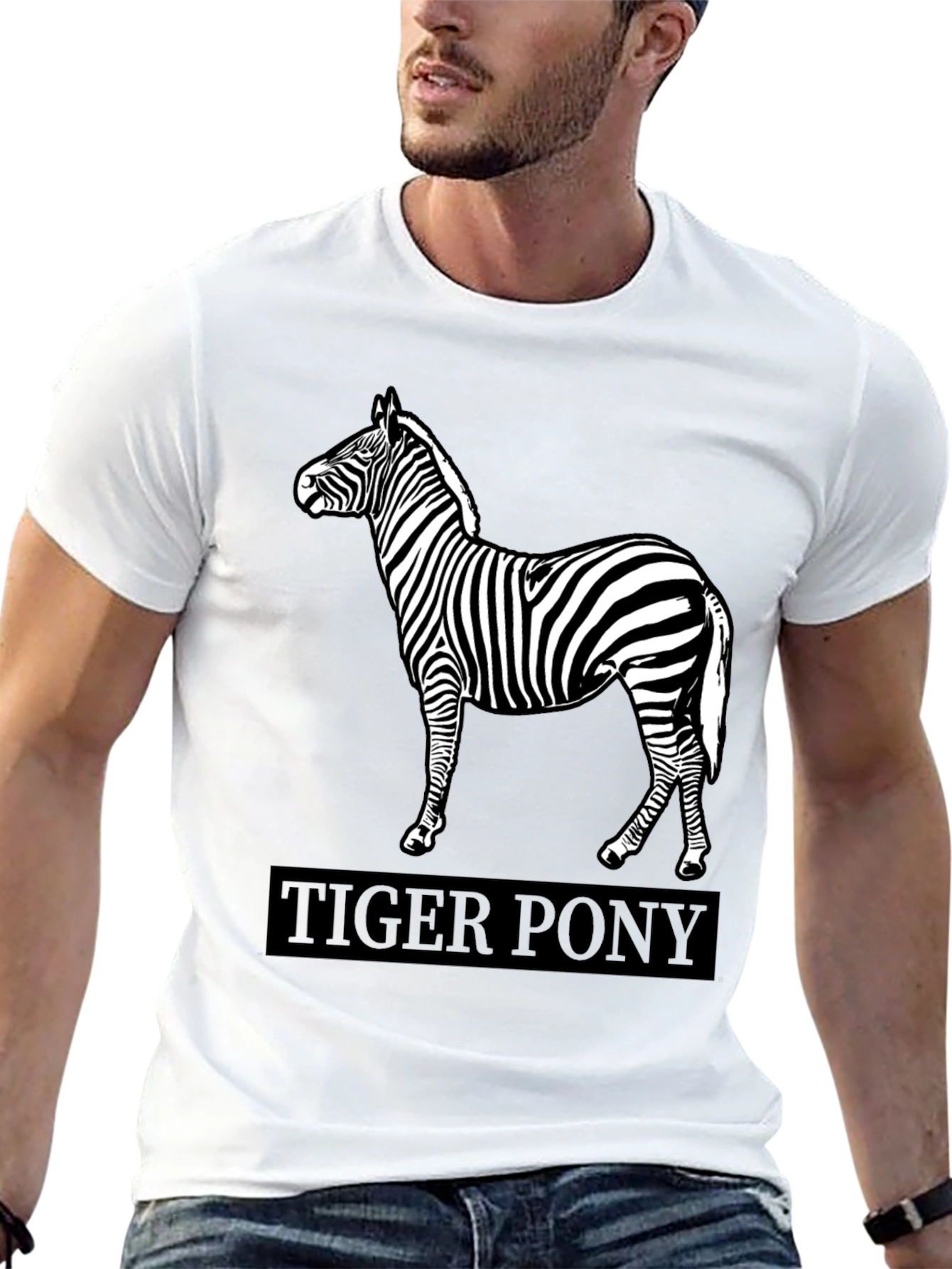 Zebra Graphic Tee - Tiger Pony Black T-Shirt