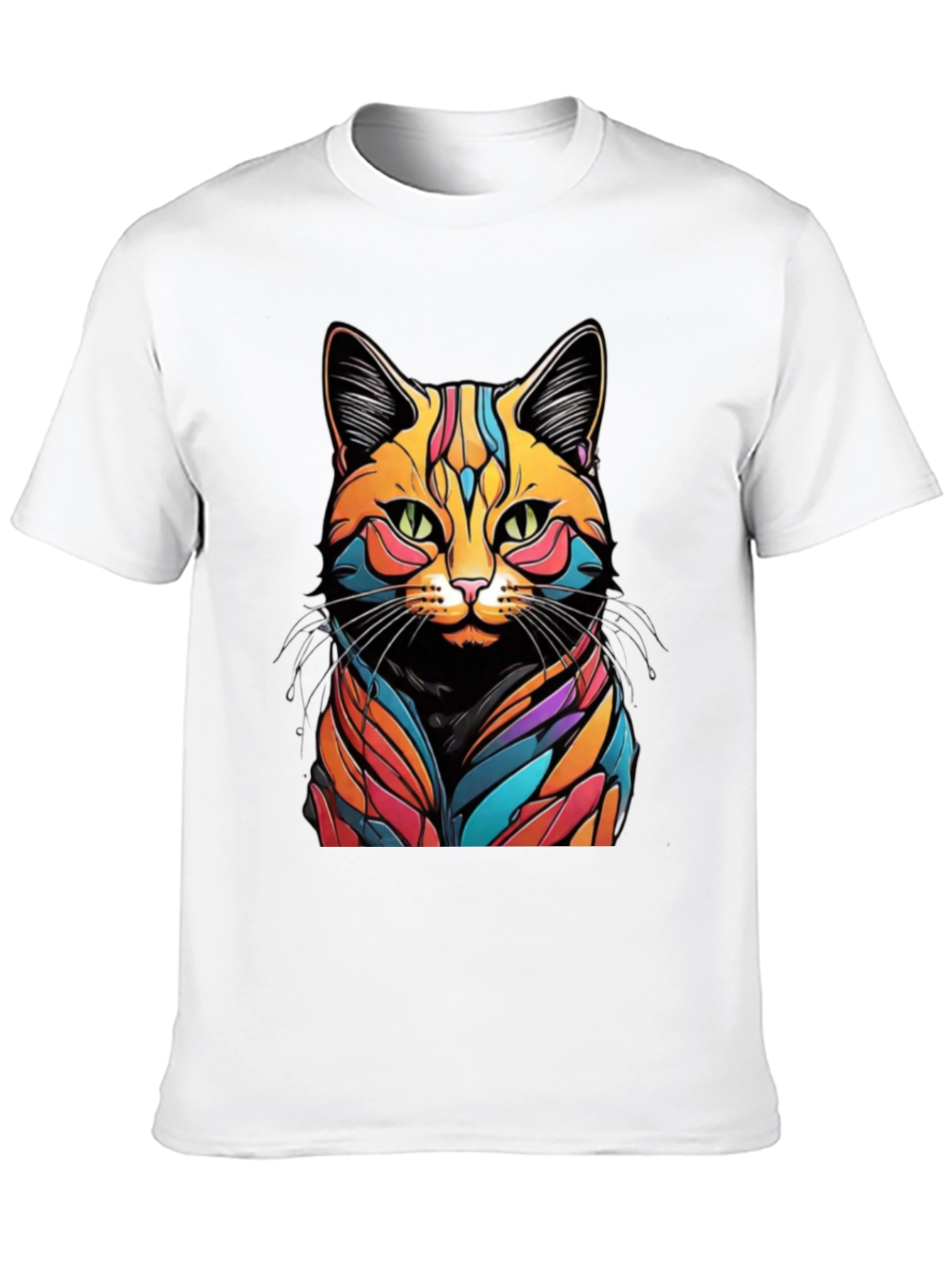 Psychedelic Cat Graphic T-Shirt