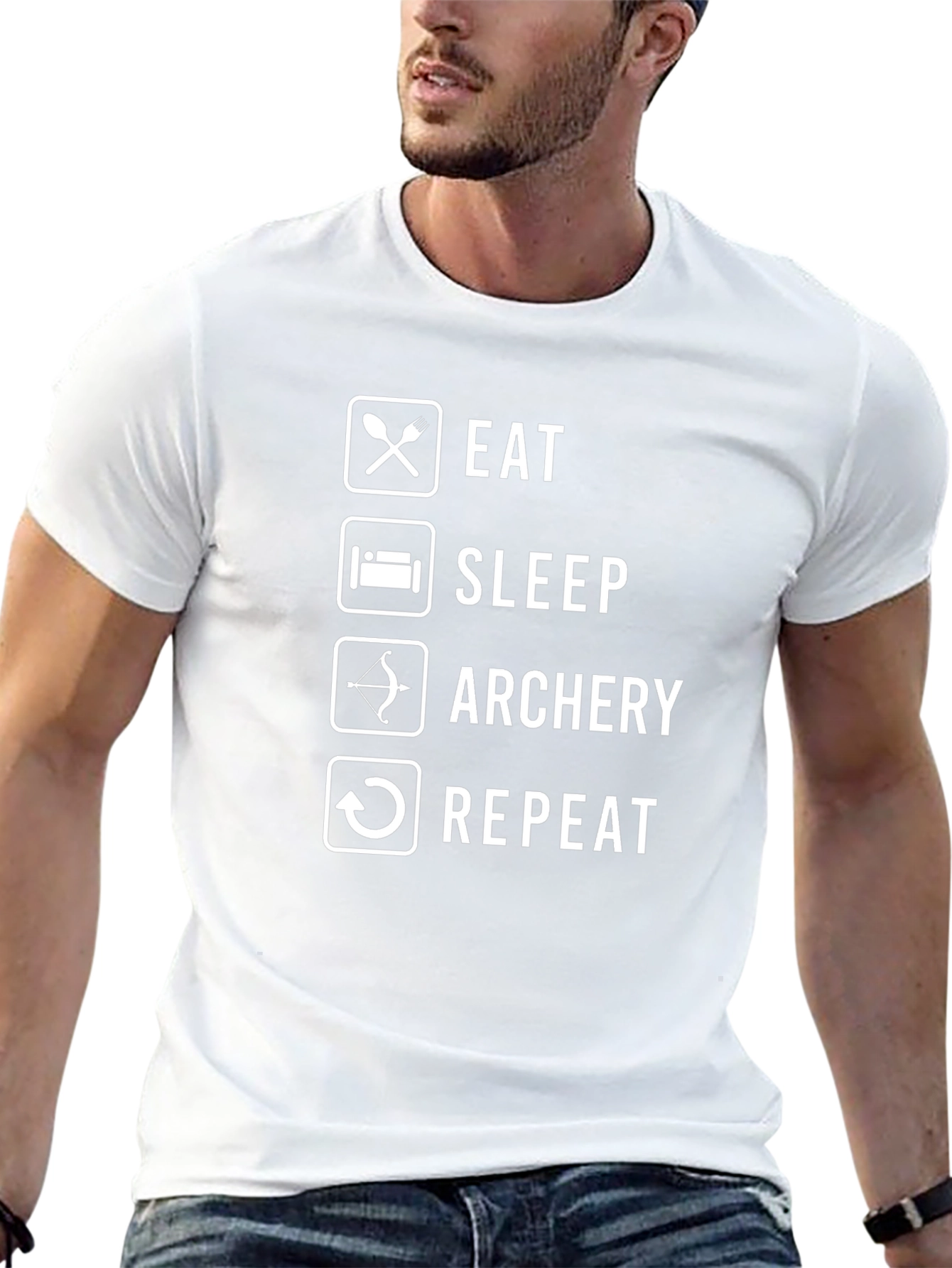 Eat Sleep Archery Repeat Black T-Shirt
