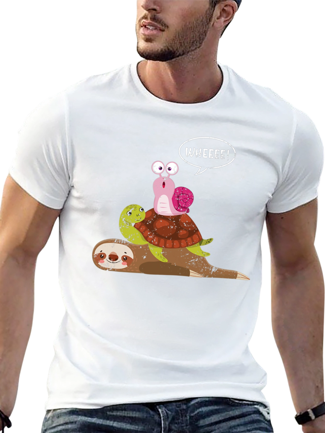 Sloth Turtle Snail Graphic Tee - Wheeee!