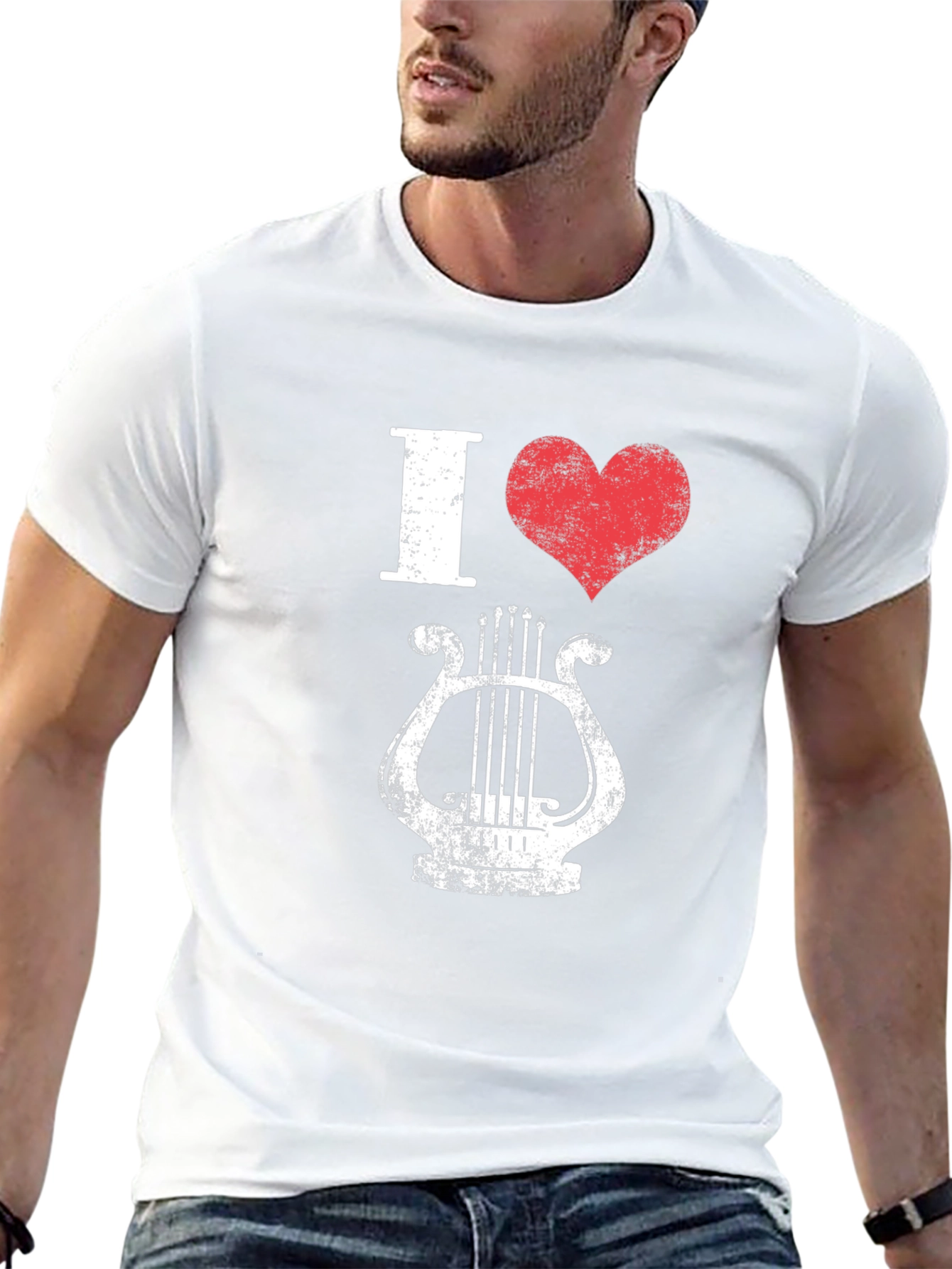 I Heart Lyre T-Shirt - Distressed Print